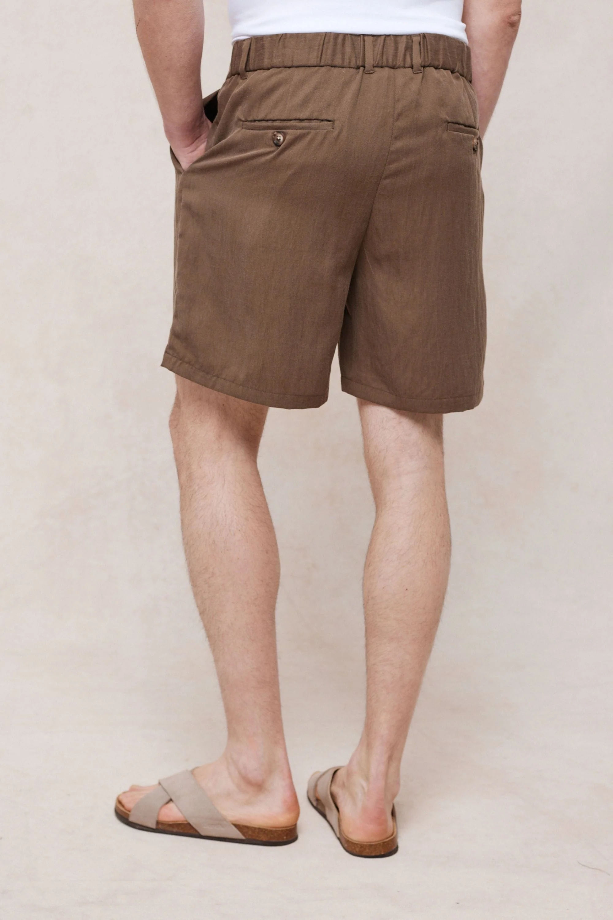 Caio Fluid Twill Short - Brown - Image 5