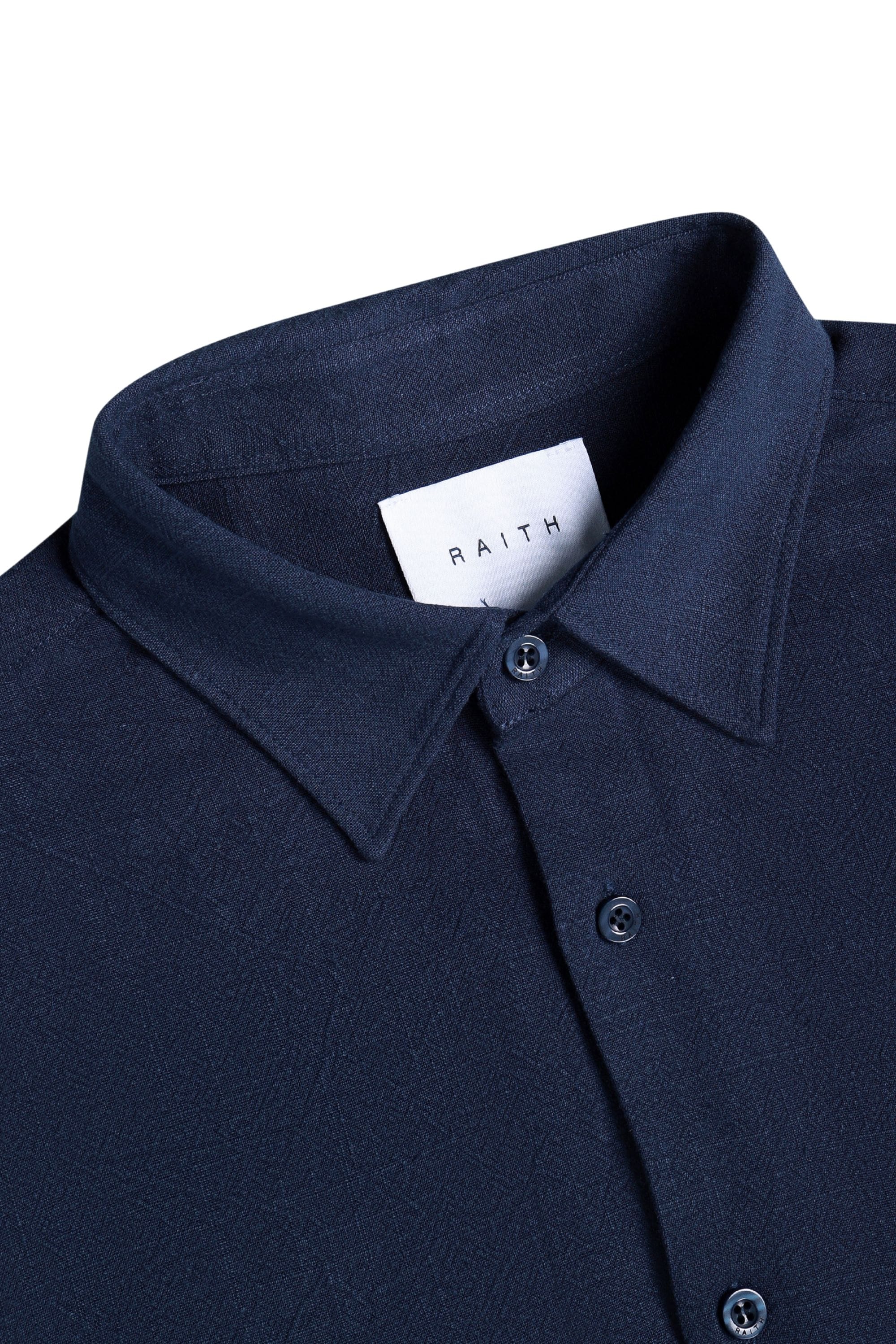 Cami Linen Classic Collar Shirt - Navy - Image 8