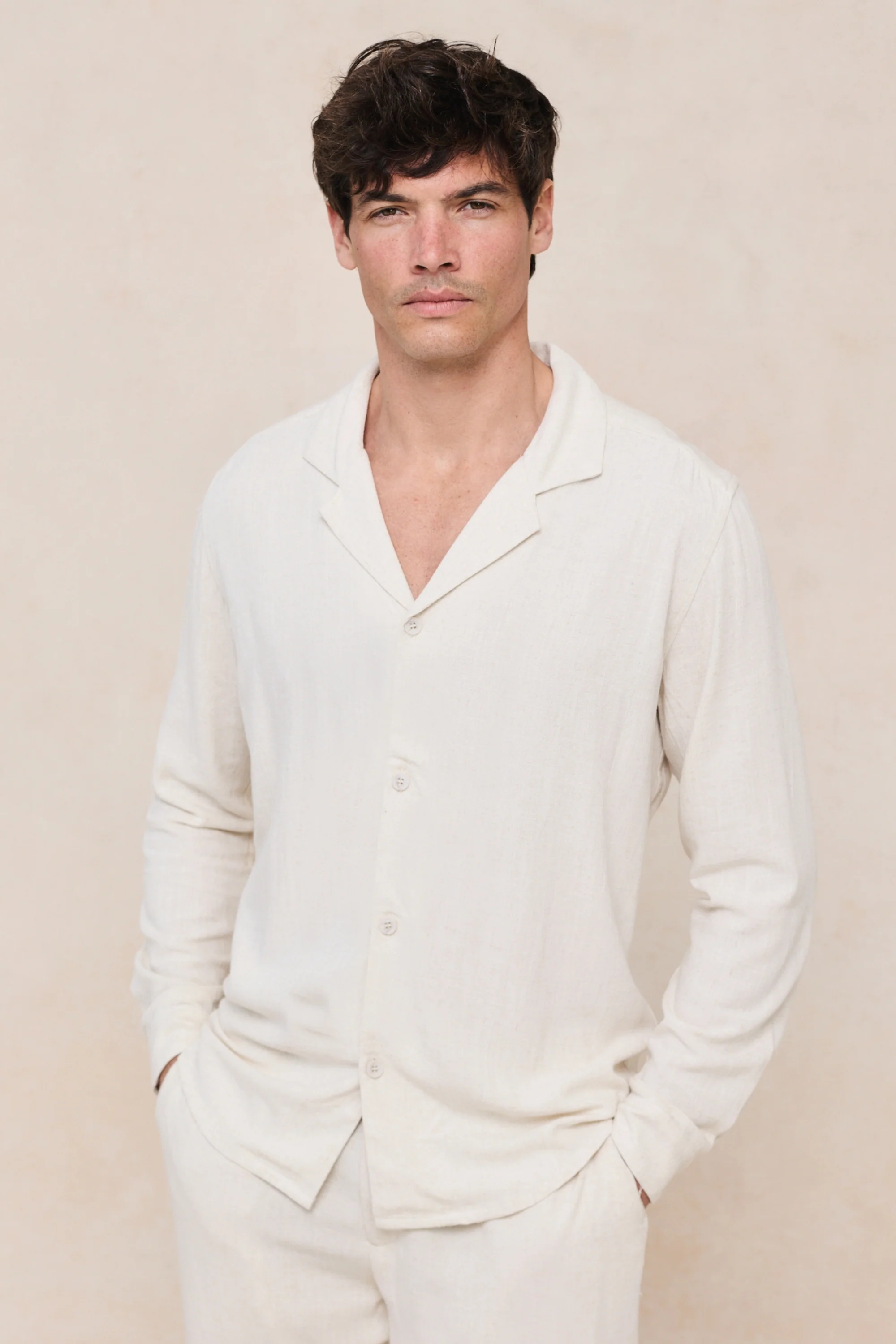 Cami Linen Shirt - Oatmeal - Image 6