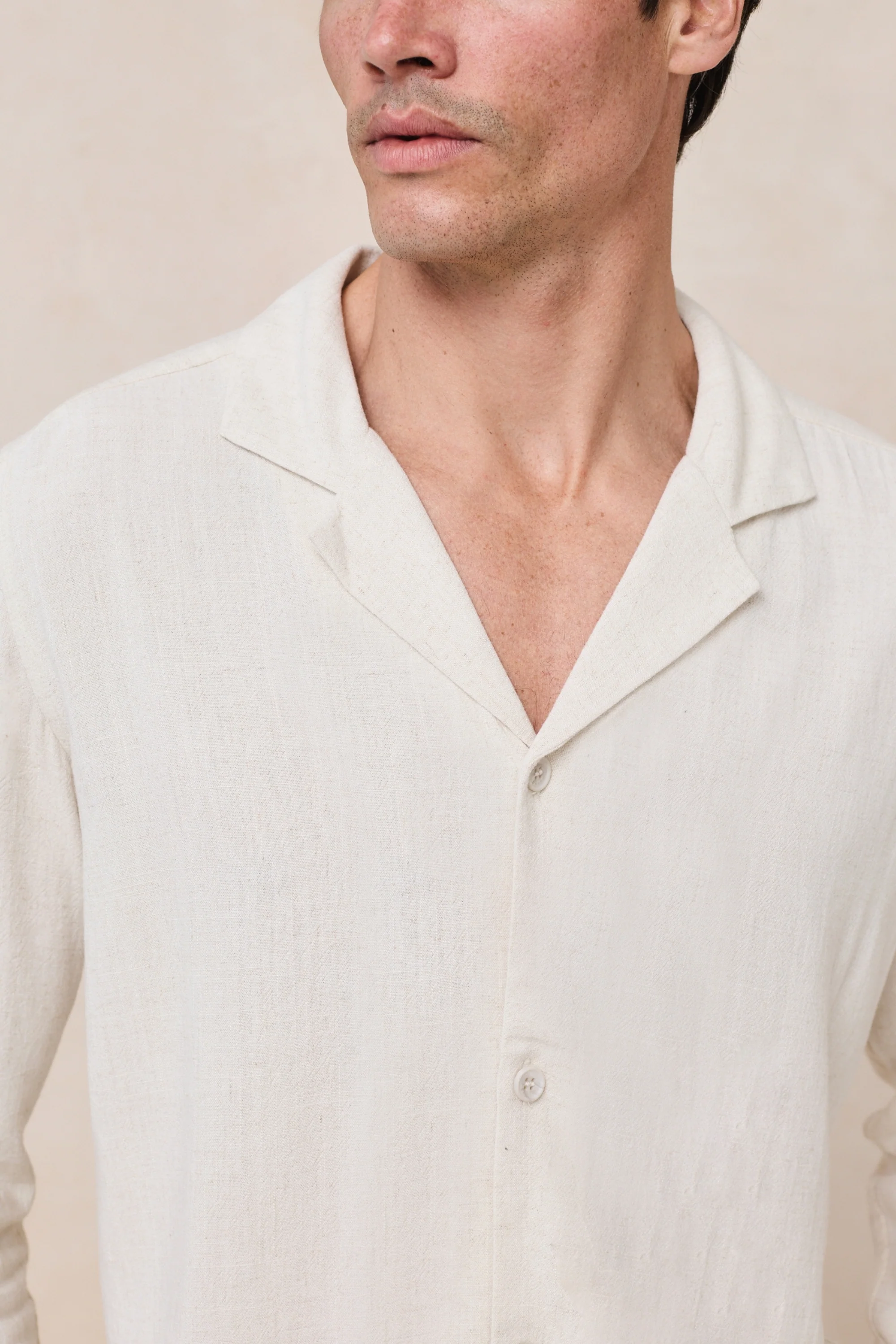 Cami Linen Shirt - Oatmeal - Image 7