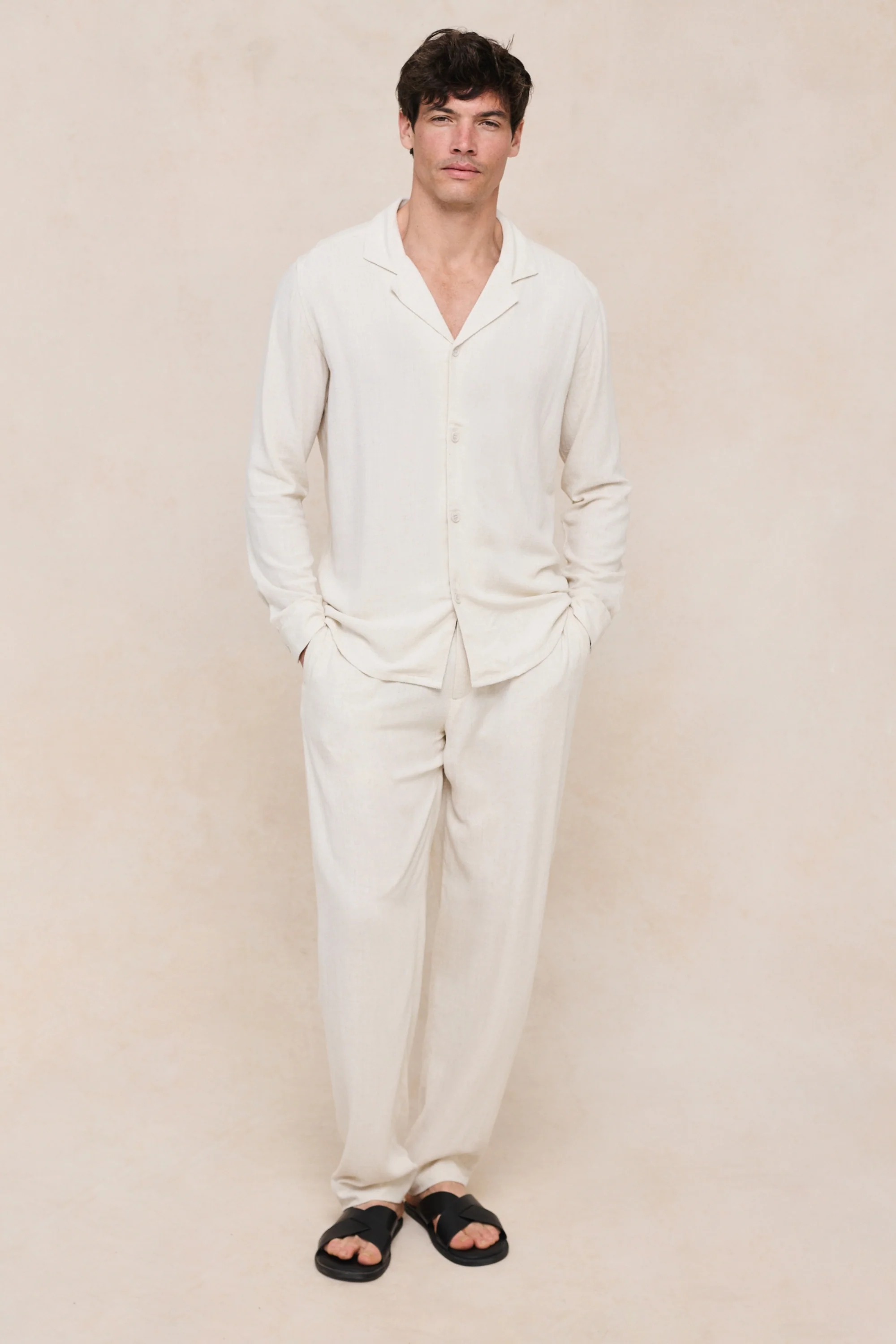 Cami Linen Shirt - Oatmeal - Image 8