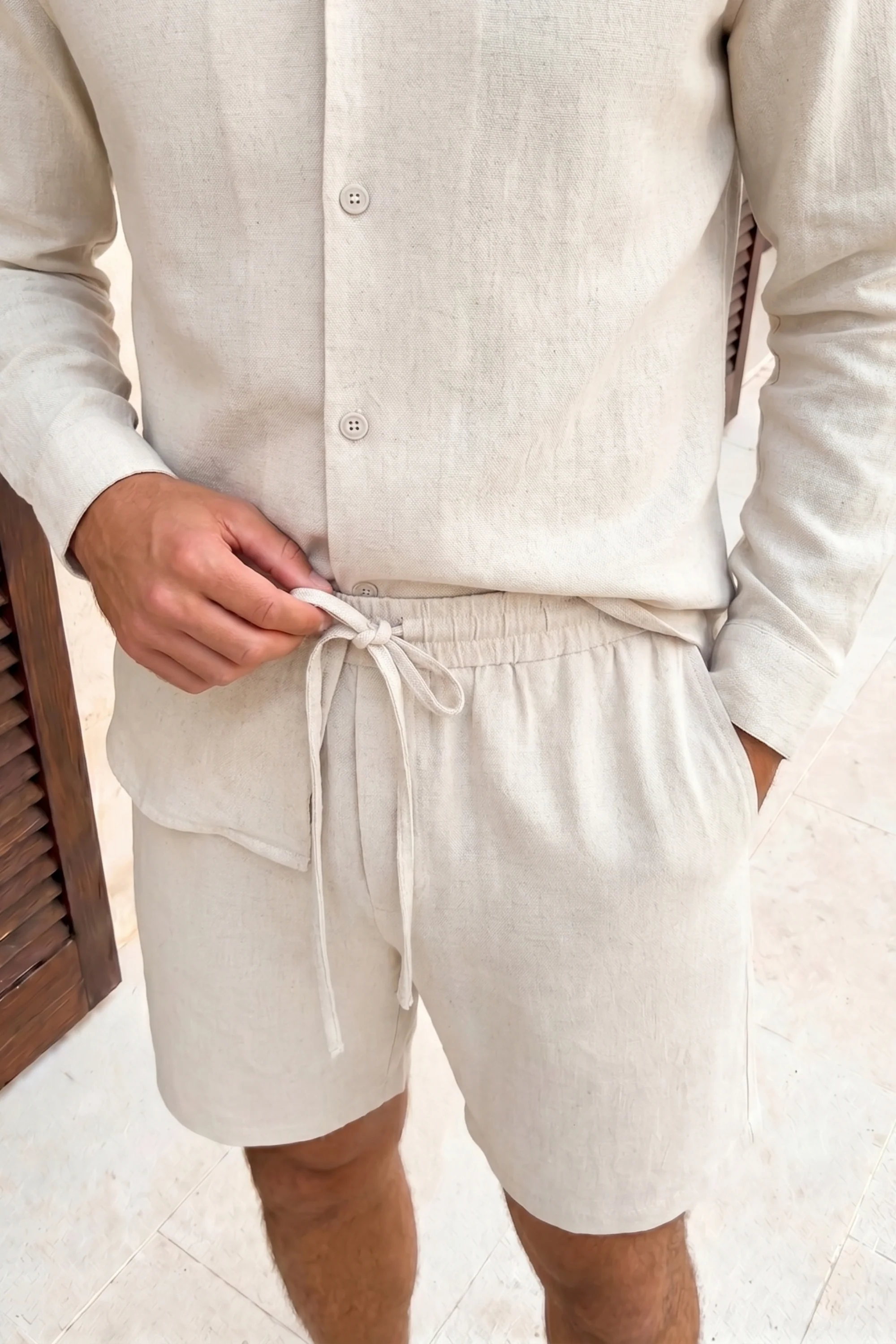 Cami Linen Short - Oatmeal