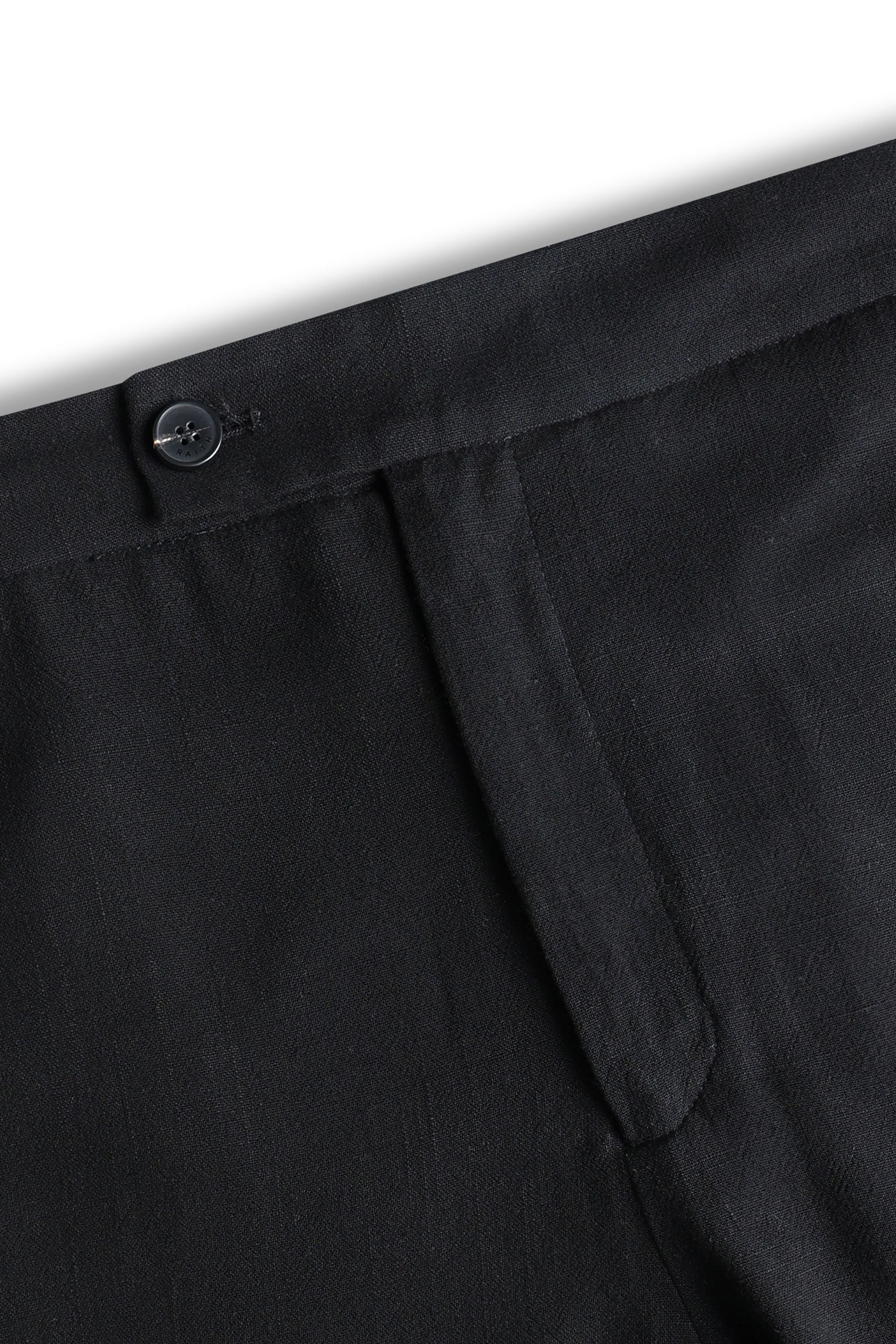 Cami Linen Straight Leg Trouser - Black - Image 7