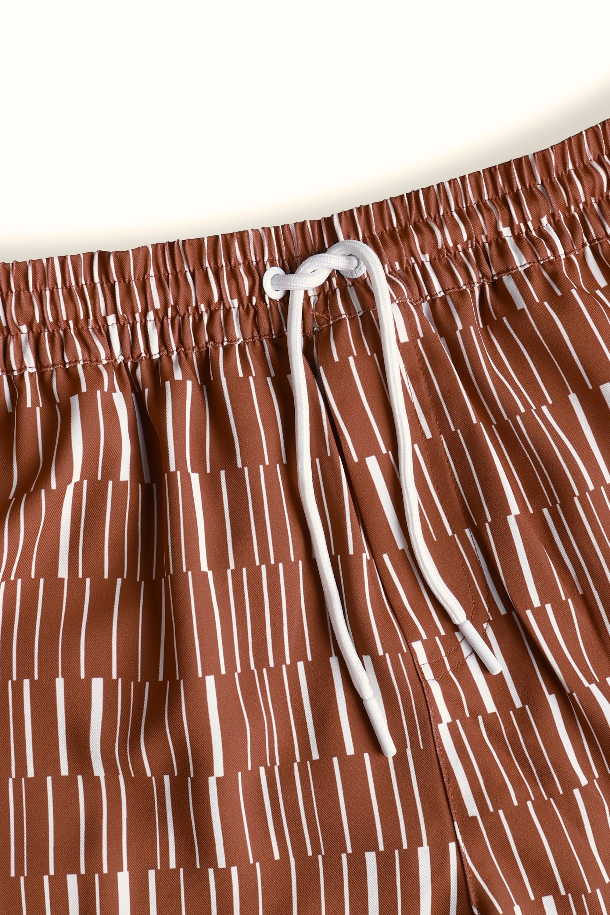 Chalco Elasticated Waist Swim Short - Rust/Ecru - Image 6