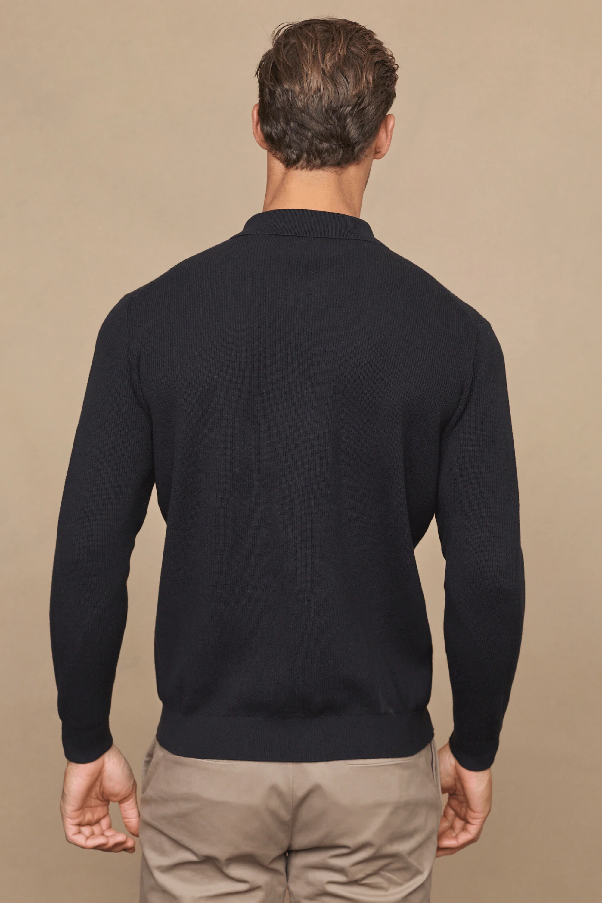 Elias Rib Top Pocket Cardigan - Black - Image 4