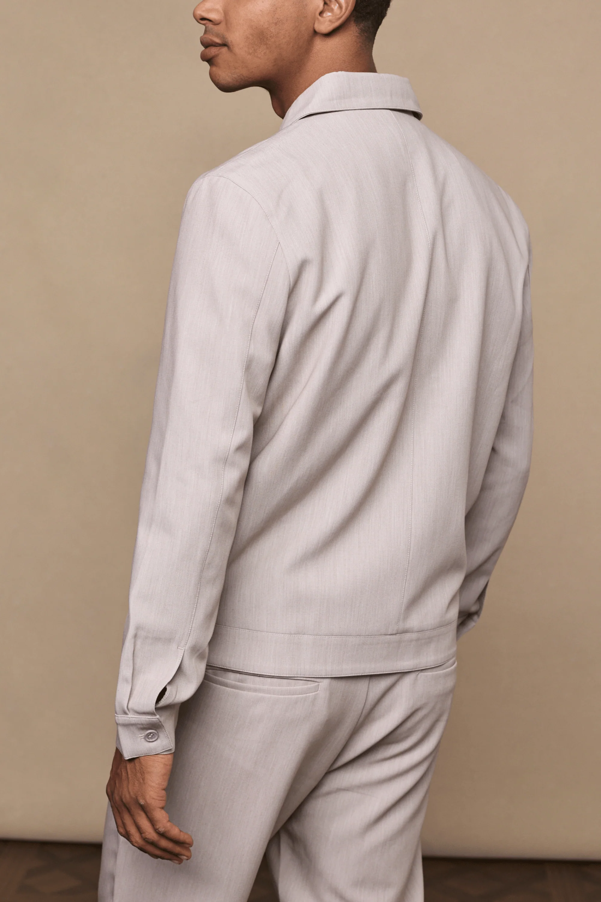 Emilio Zip Through Jacket - Oatmeal Marl - Image 5