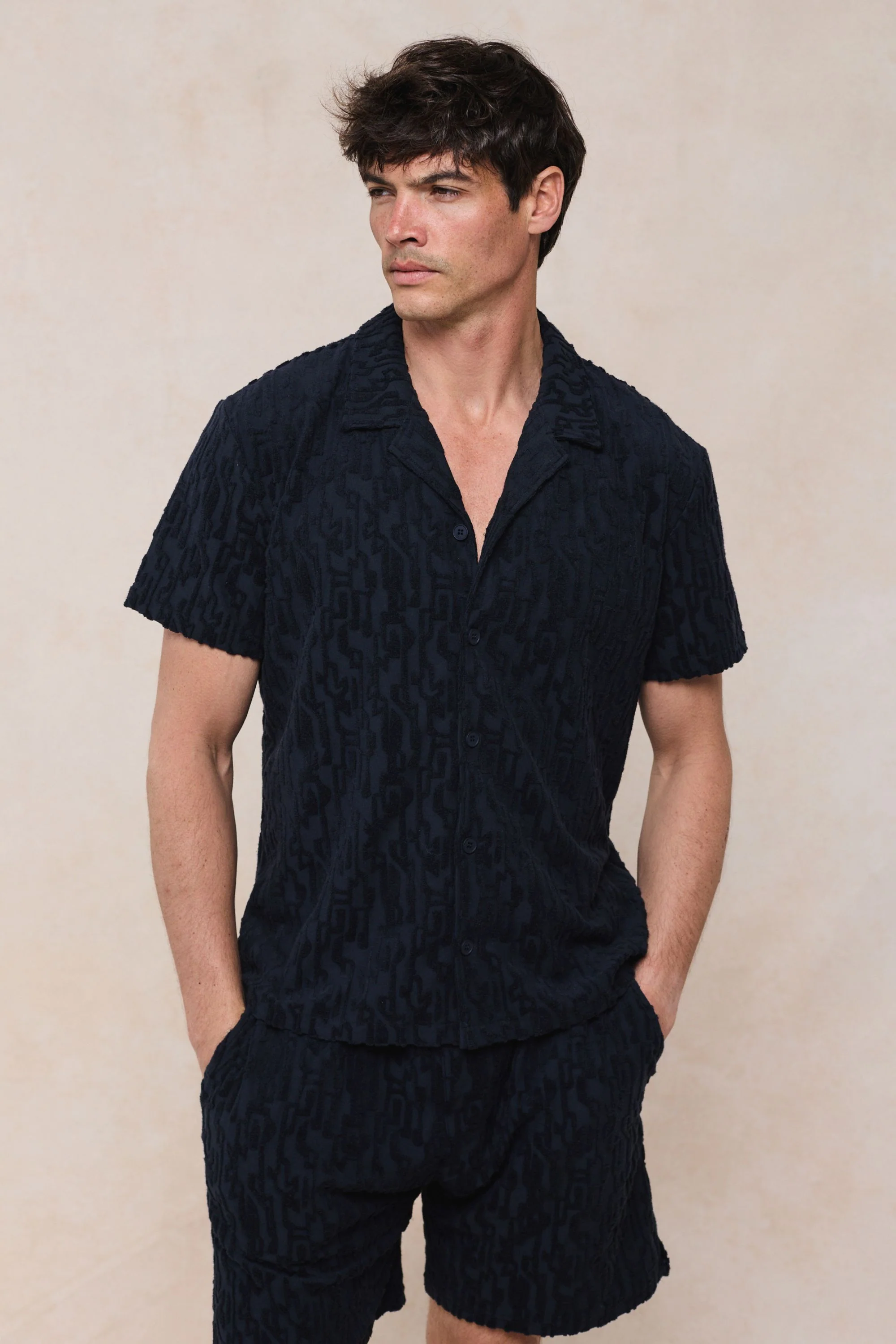 Fausto Flocked Top - Navy - Image 6