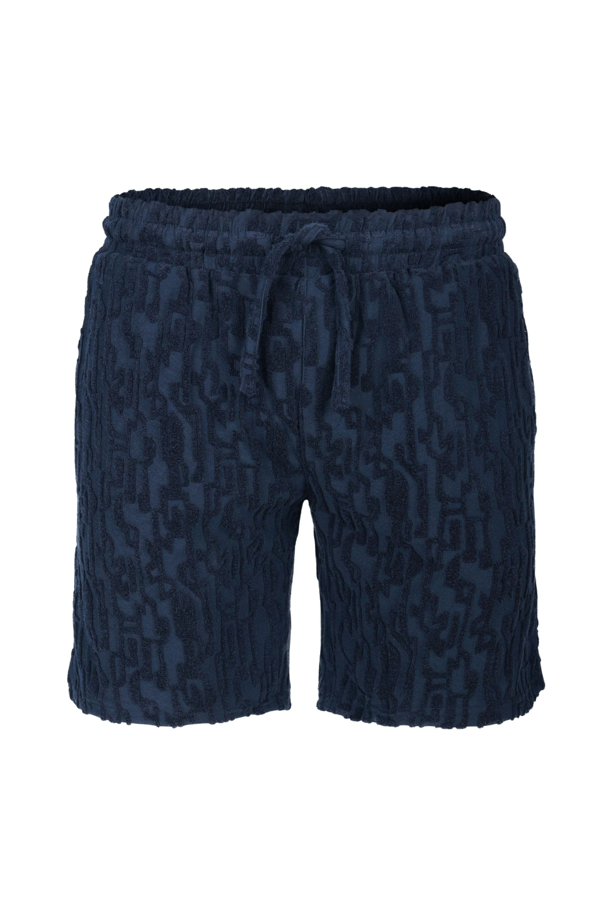 Fausto Flocked Towelled Short - Navy - Image 6