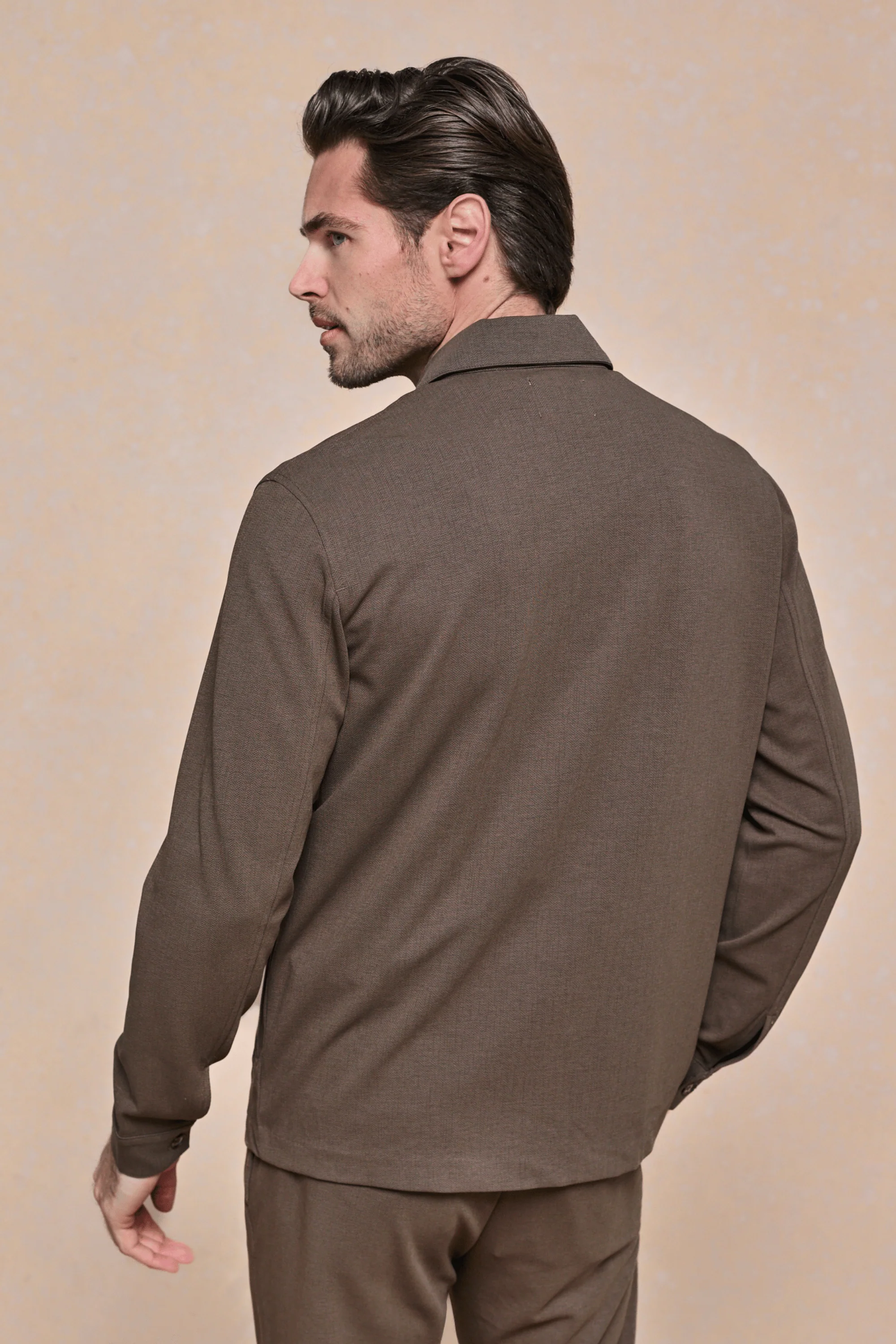 Geneva Textured Overshirt - Brown - Image 3