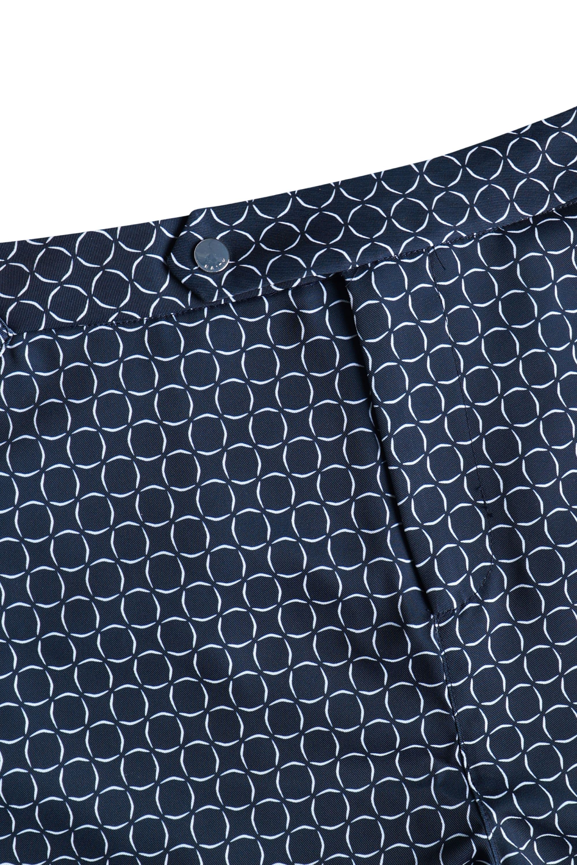 Ifni Tailored Swim Short With Adjusters - Navy/Ecru - Image 9