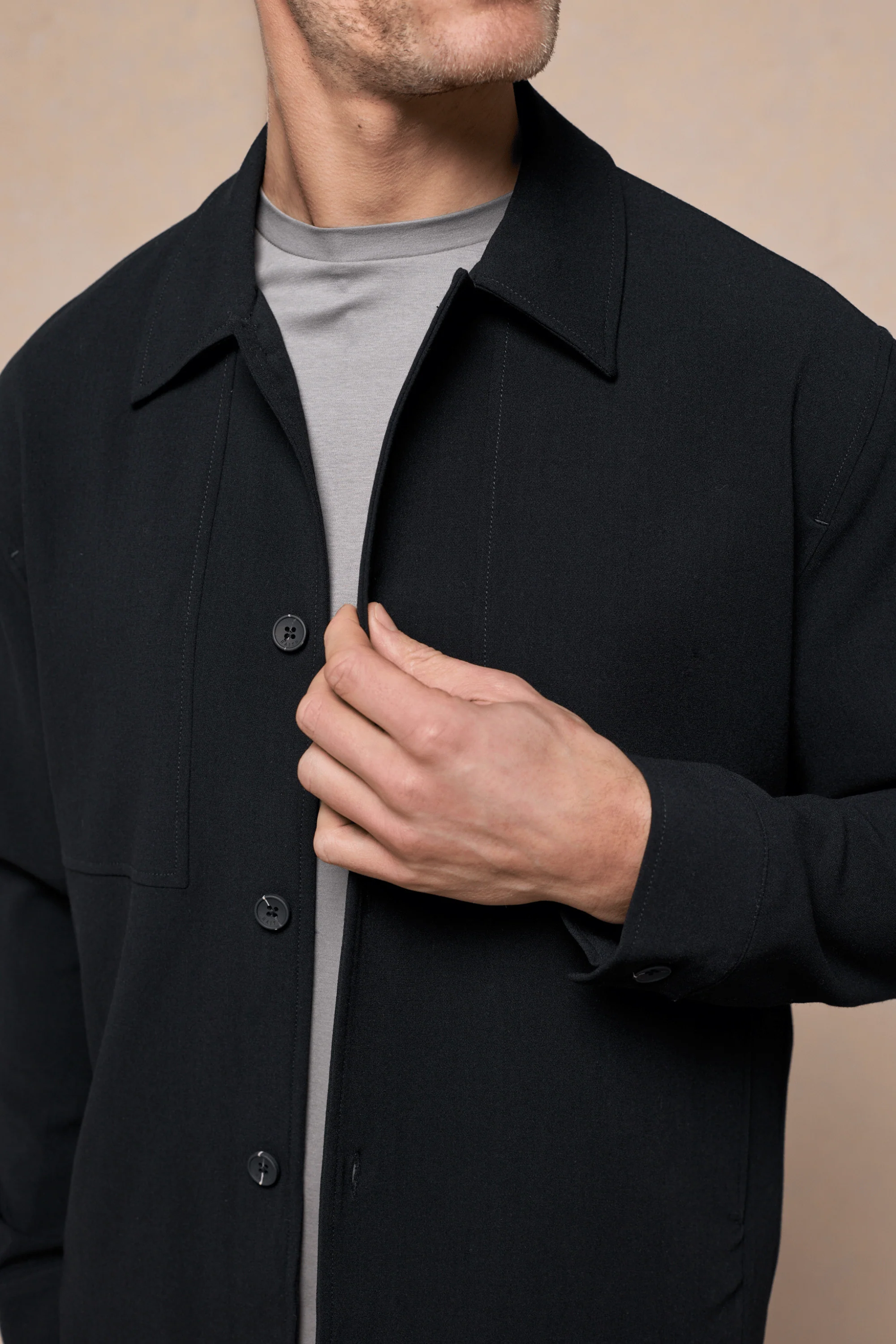 Julien Relaxed Panelled Jacket - Black - Image 6