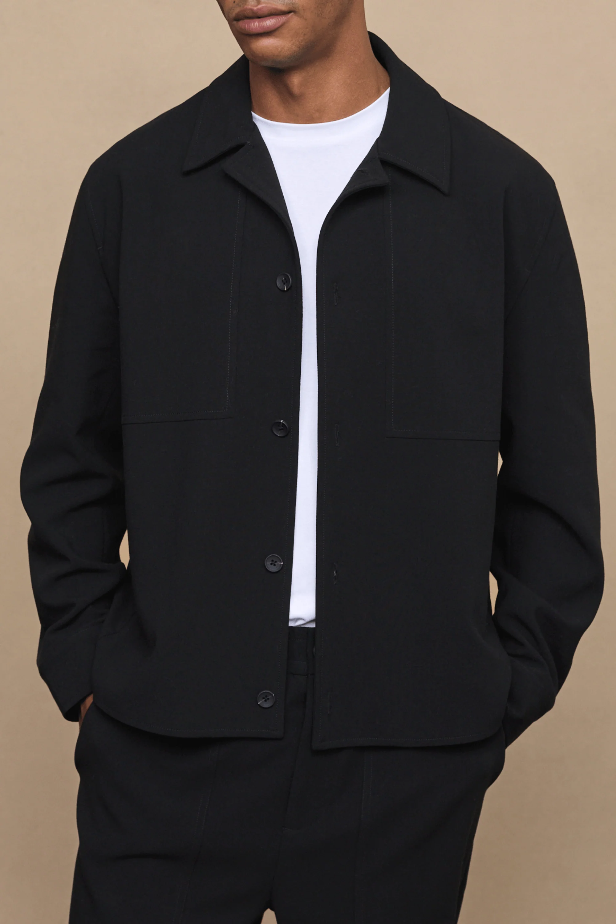 Julien Relaxed Panelled Jacket - Black - Image 7