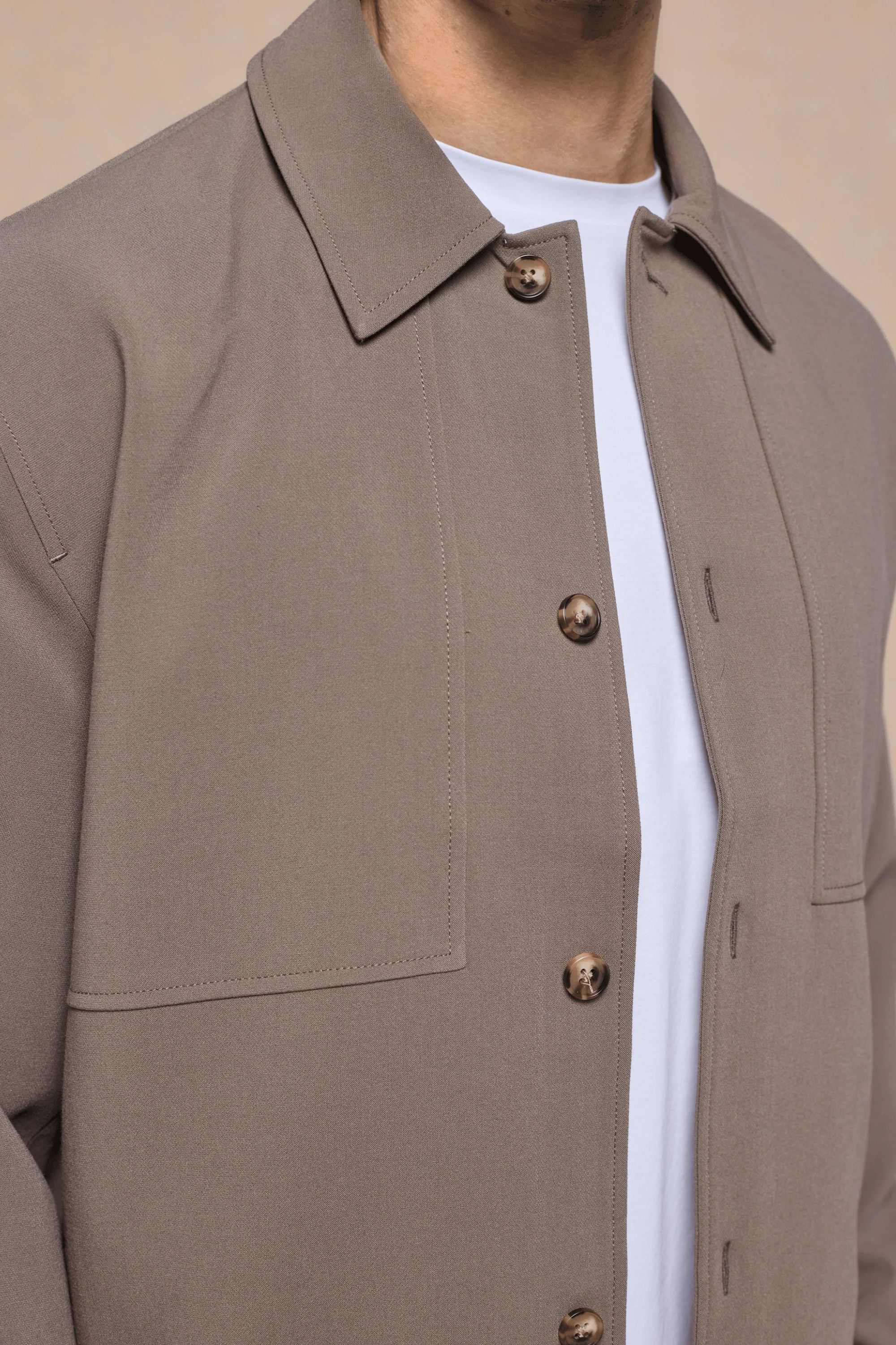 Julien Relaxed Panelled Jacket - Olive - Image 4