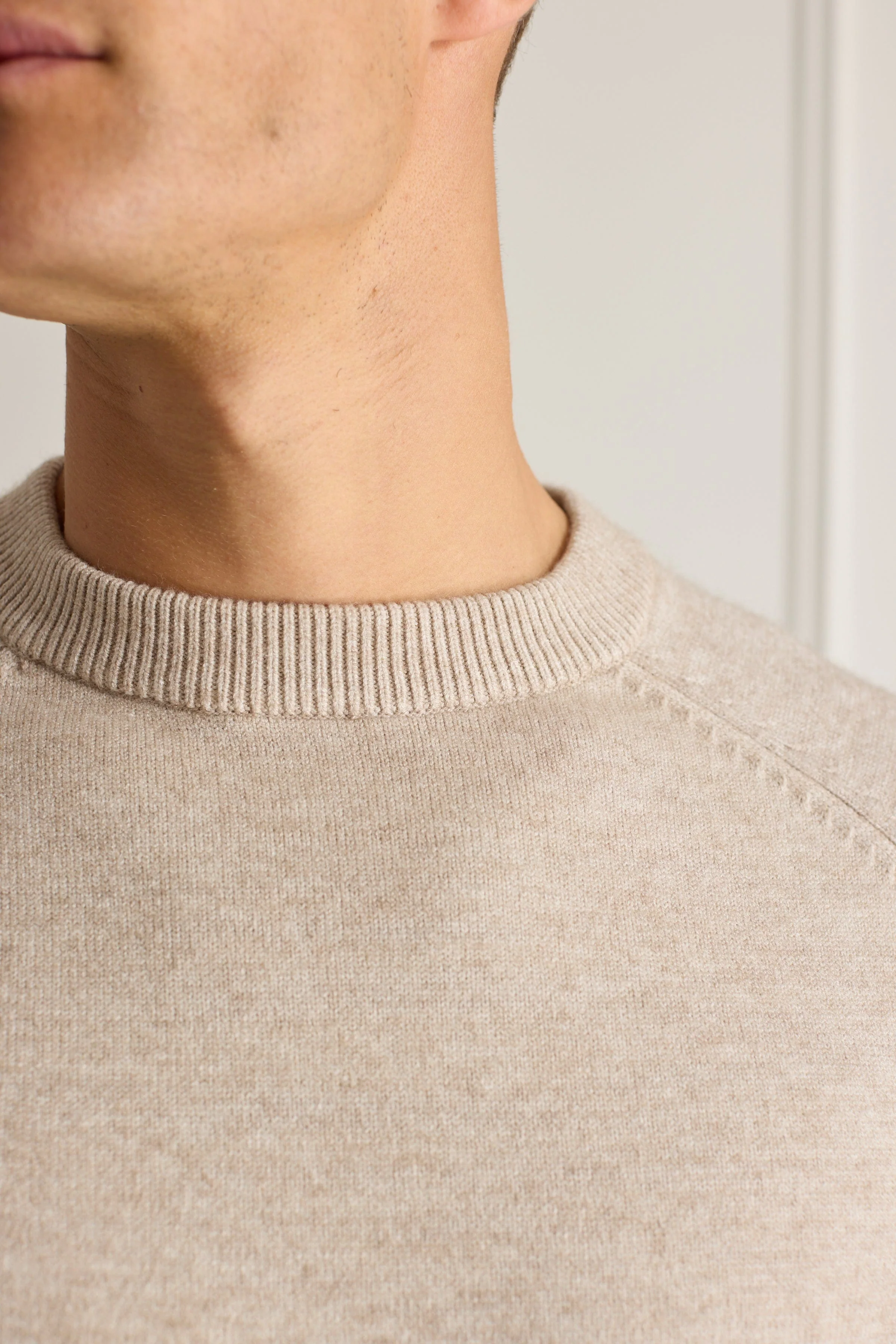 Lando Crew Neck Knit Sweater - Oatmeal - Image 5