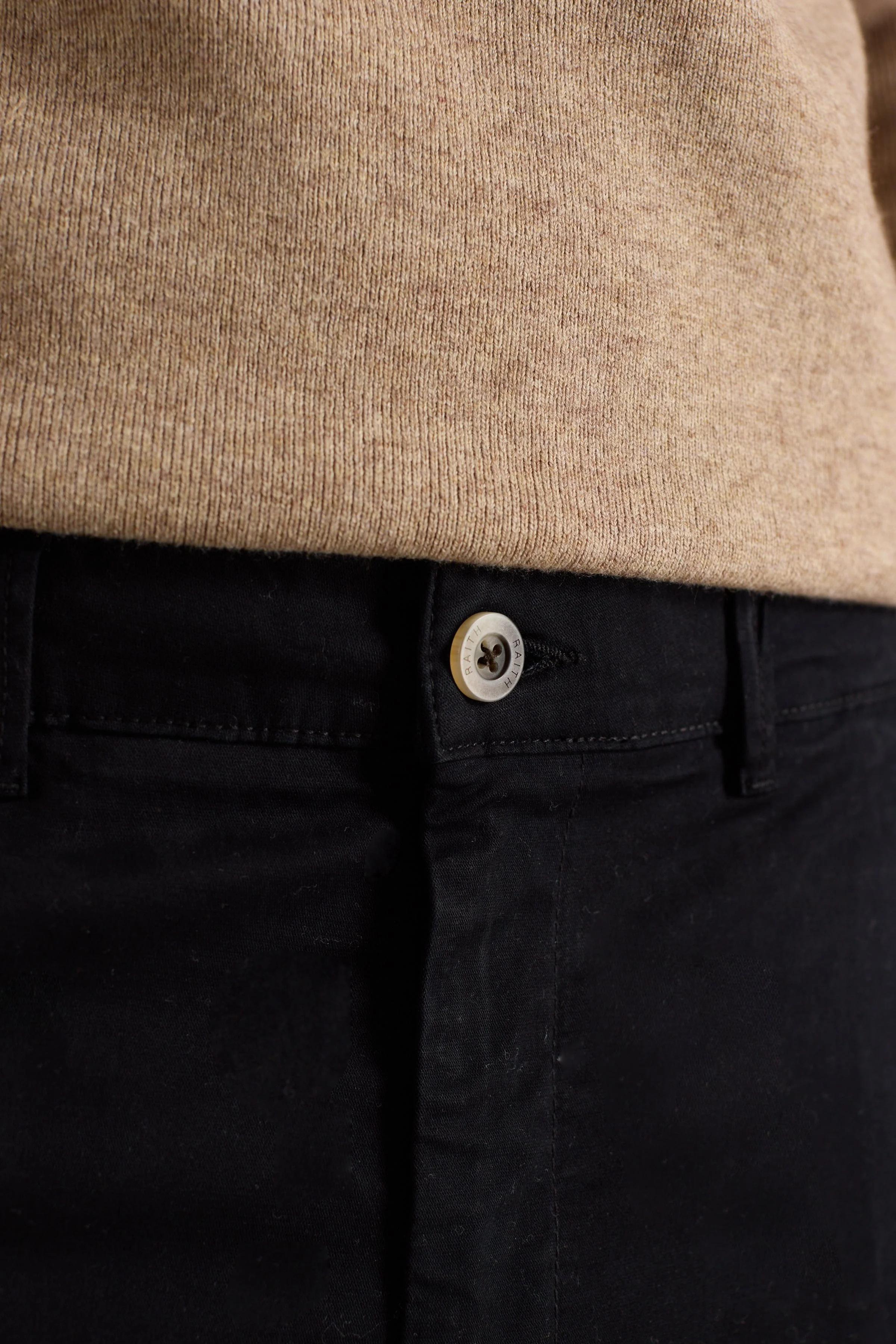 Lucas Tapered Leg Stretch Twill Chino - Black - Image 3