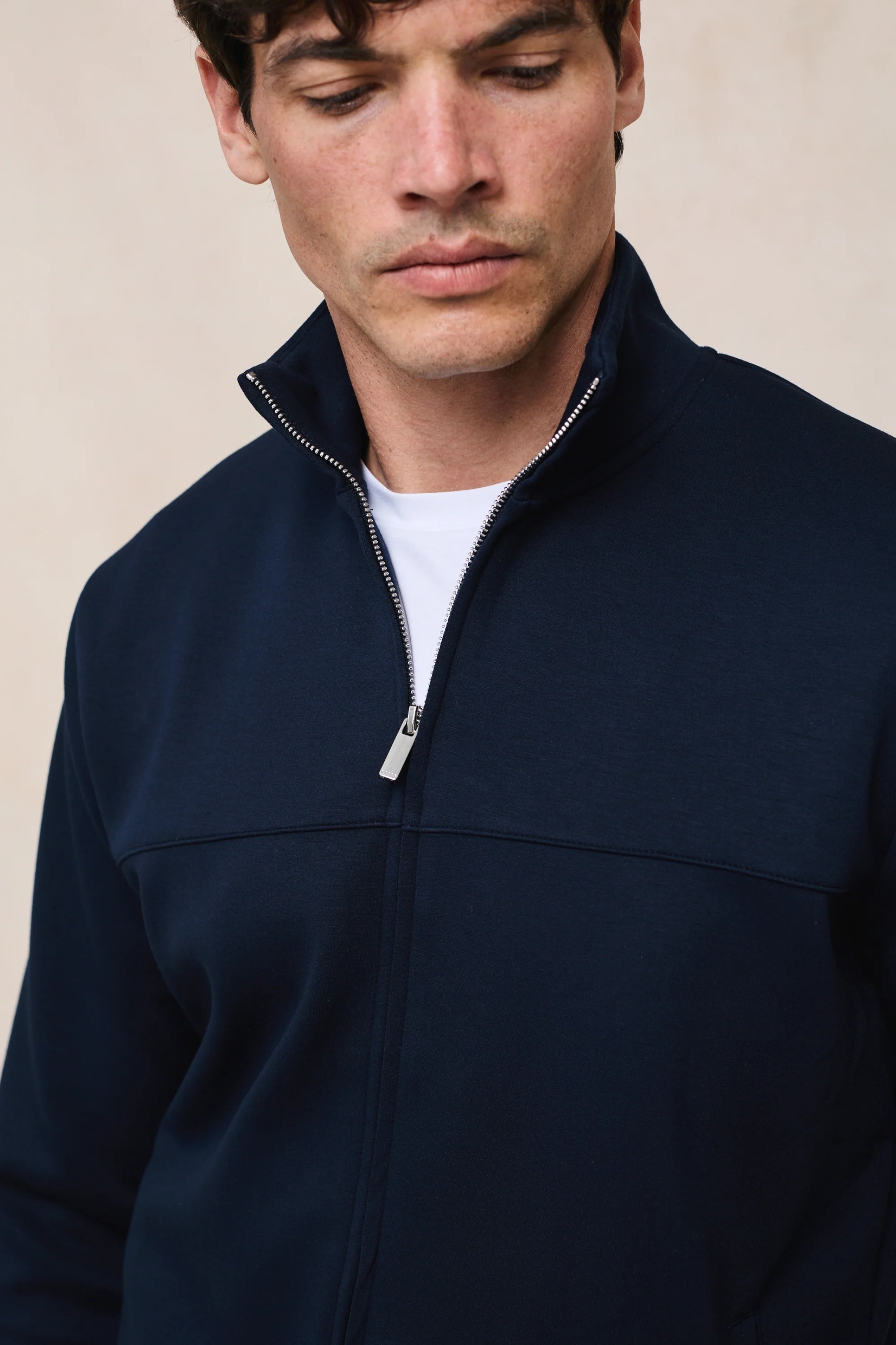 Luxe Zip Through Jacket - Navy - Image 6