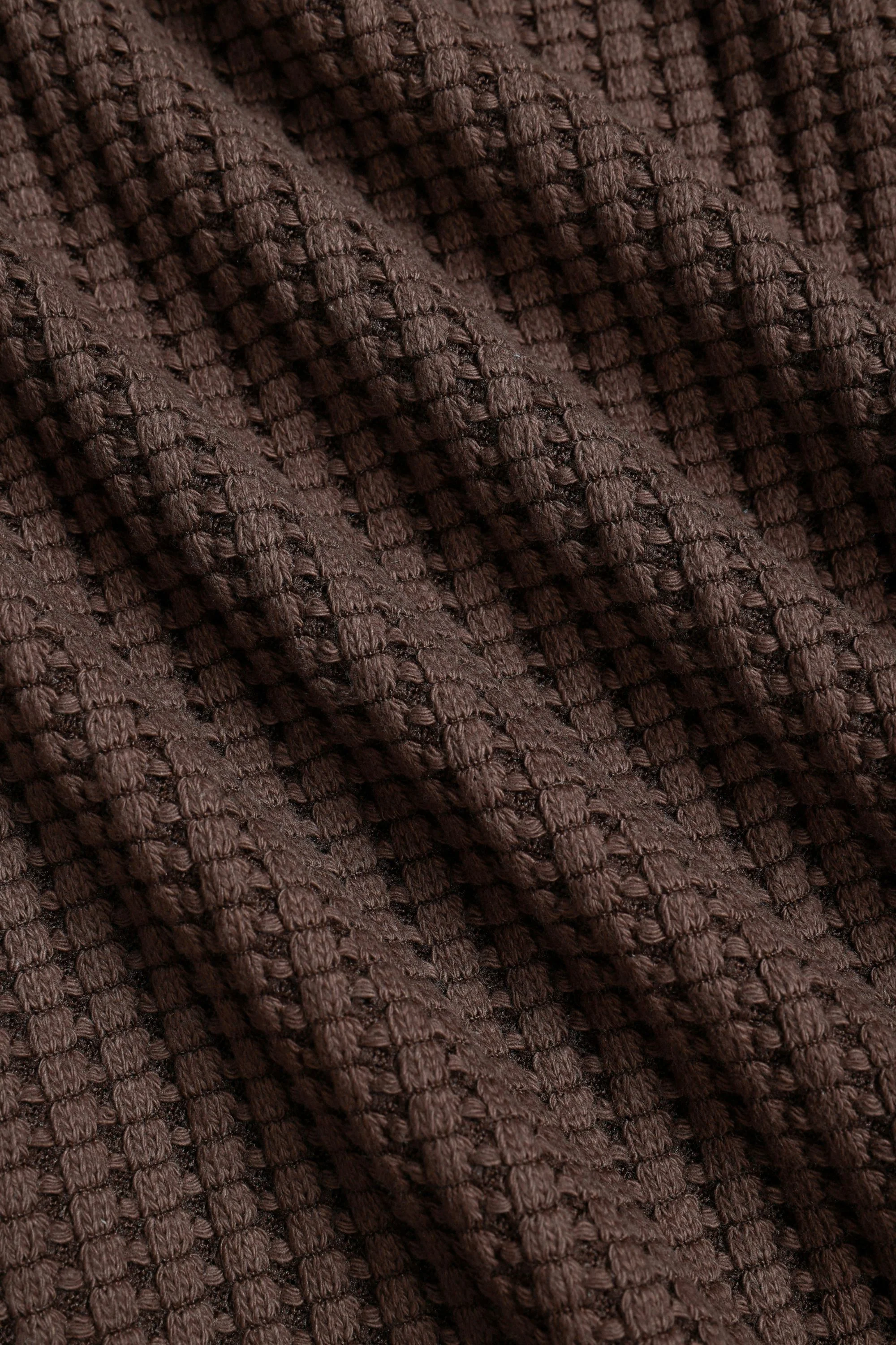 Marcos Patterned Waffle Short Sleeve Shirt - Brown - Image 9