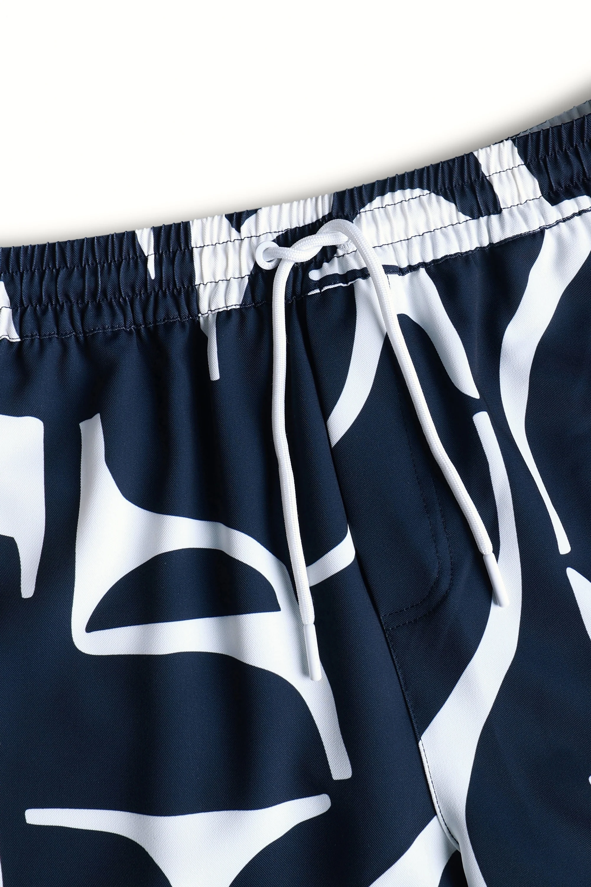 Massira Elasticated Waist Swim Short - Navy/Ecru - Image 7