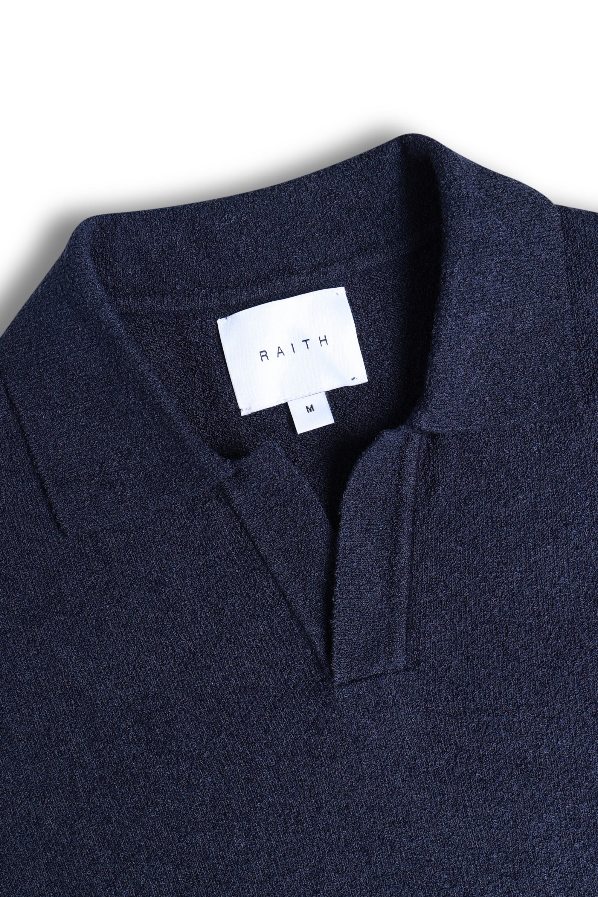 Miguel Boucle Polo Shirt - Navy - Image 6