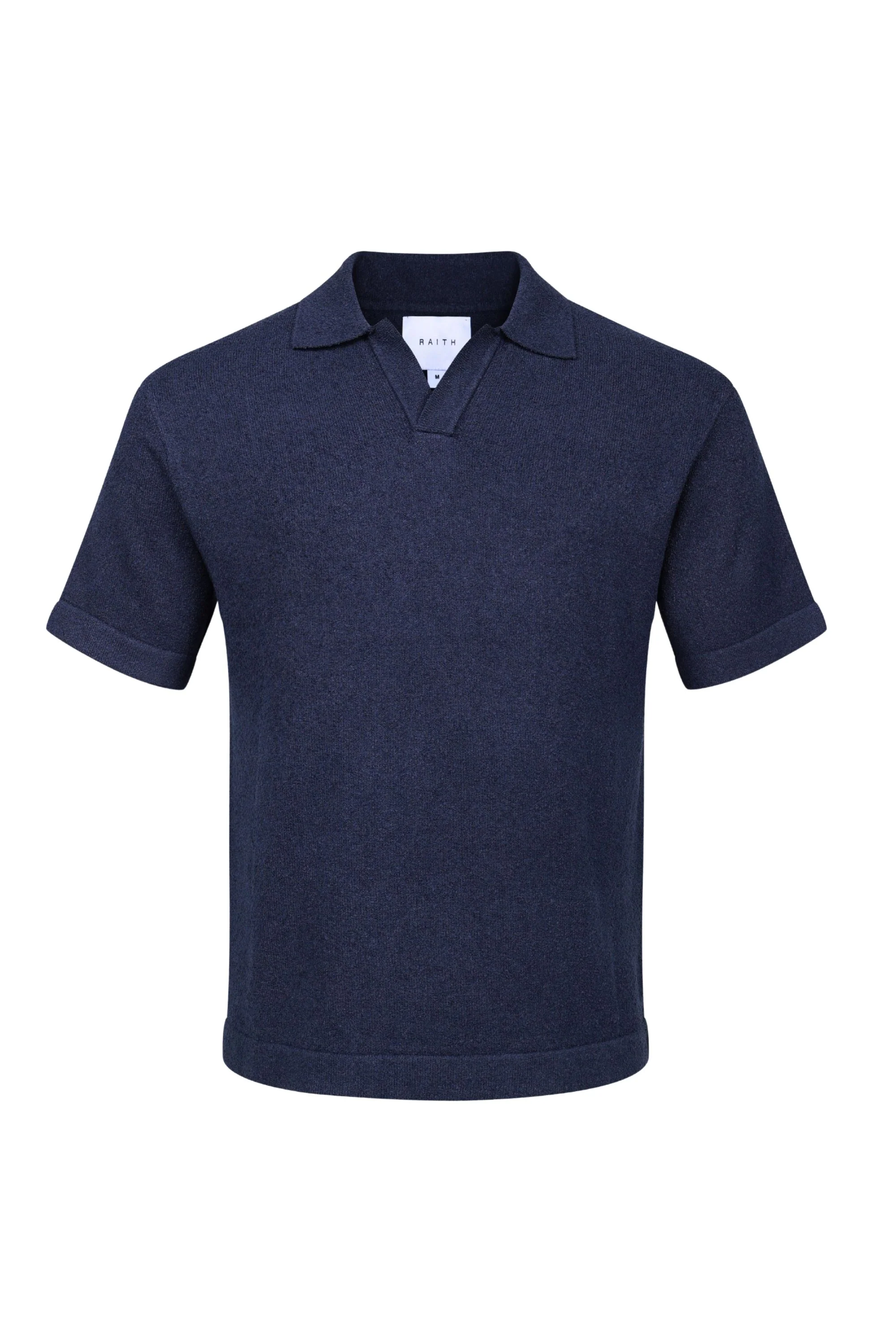 Miguel Boucle Polo Shirt - Navy - Image 7