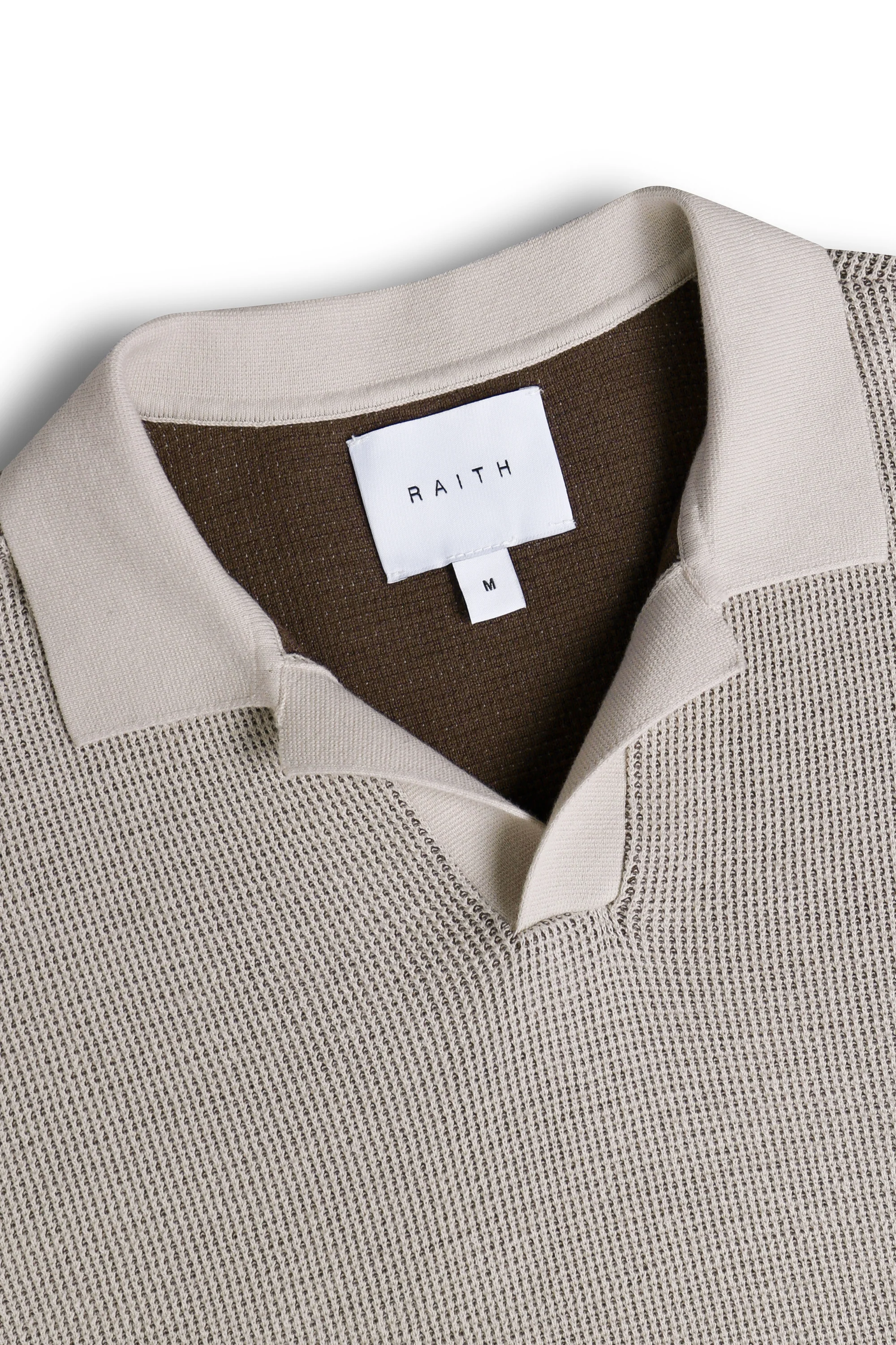 Oscar Two Tone Double Knit Polo Shirt - Neutral - Image 7