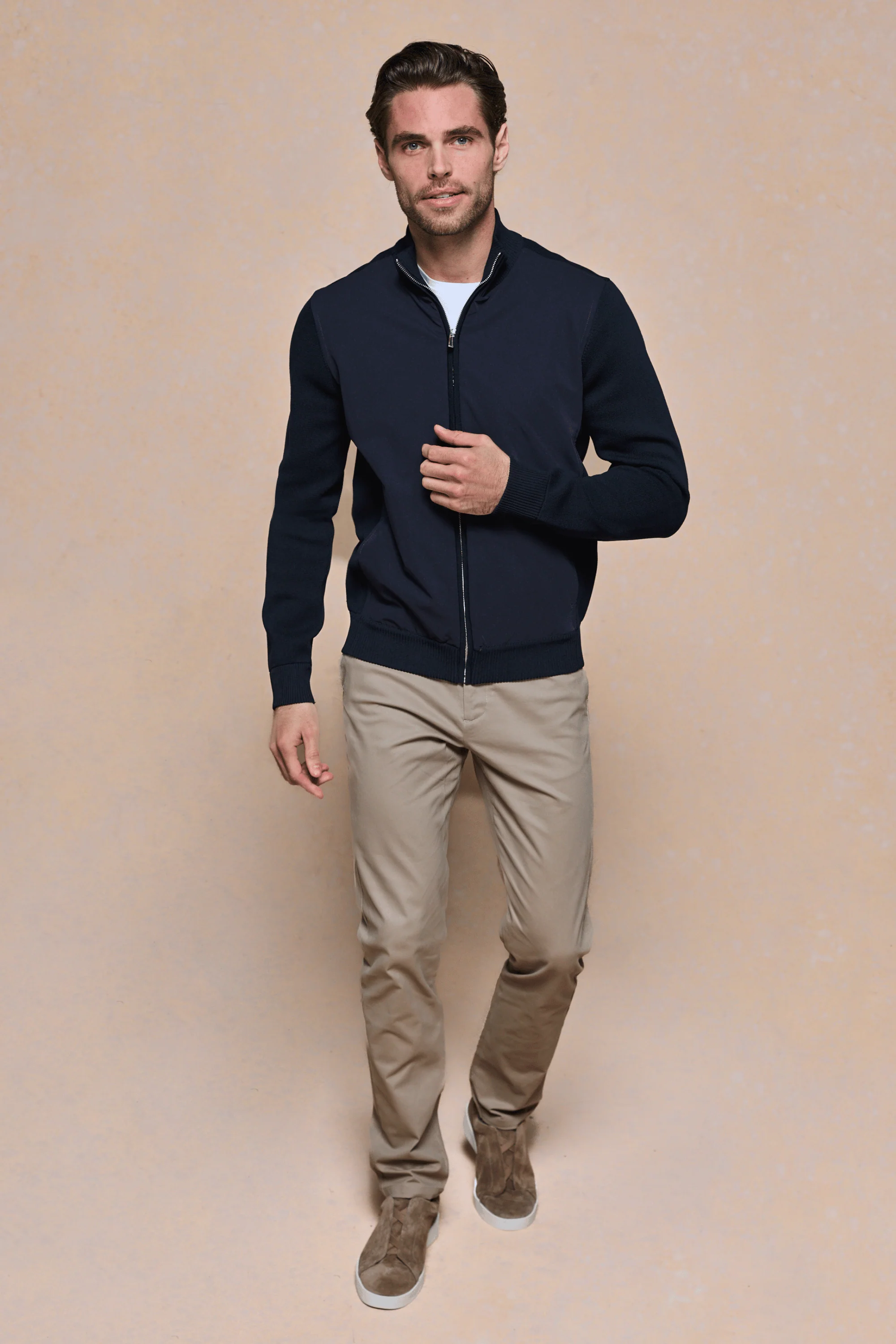 Paco Hybrid Knitted Jacket - Midnight Navy - Image 4