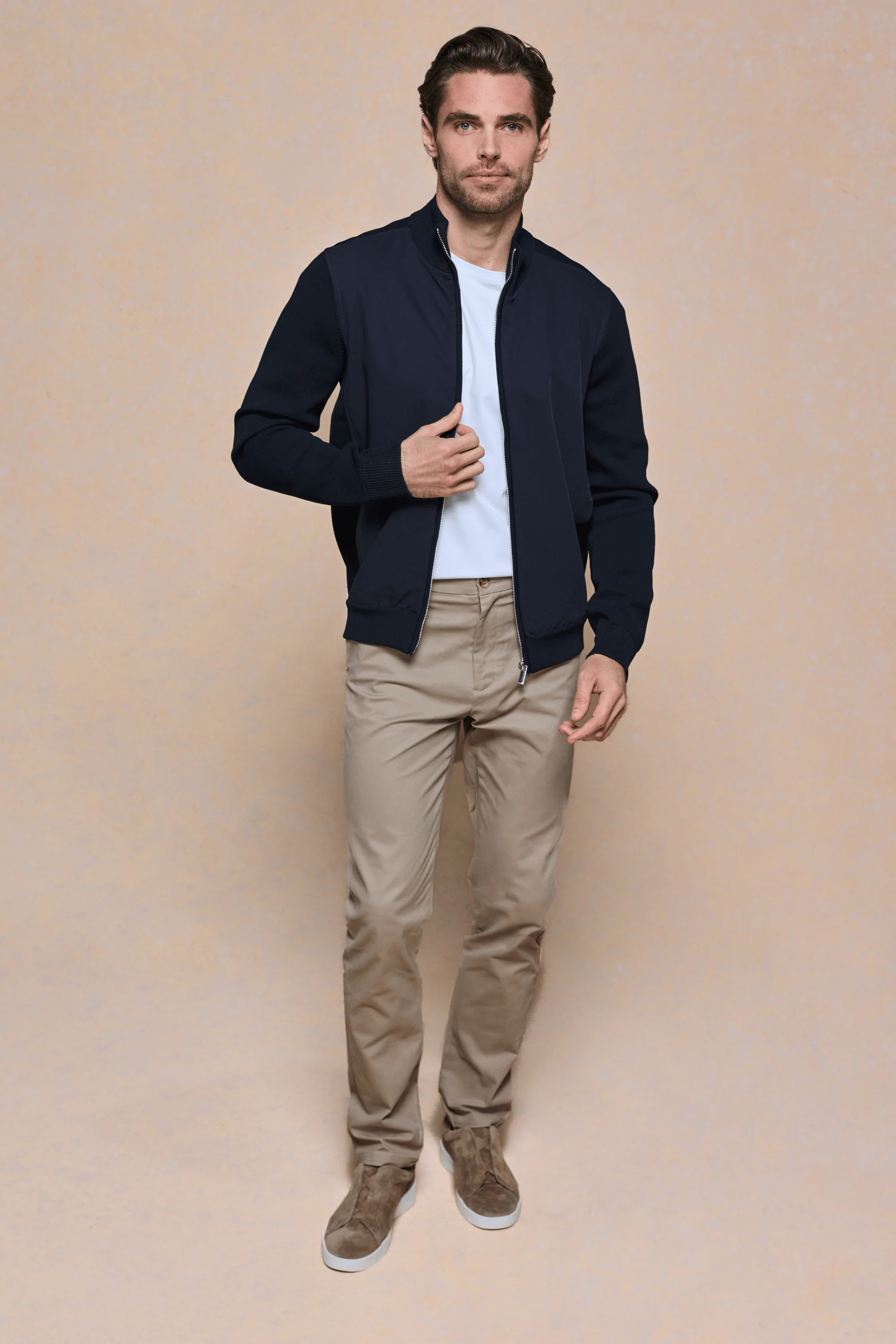 Paco Hybrid Knitted Jacket - Midnight Navy - Image 6