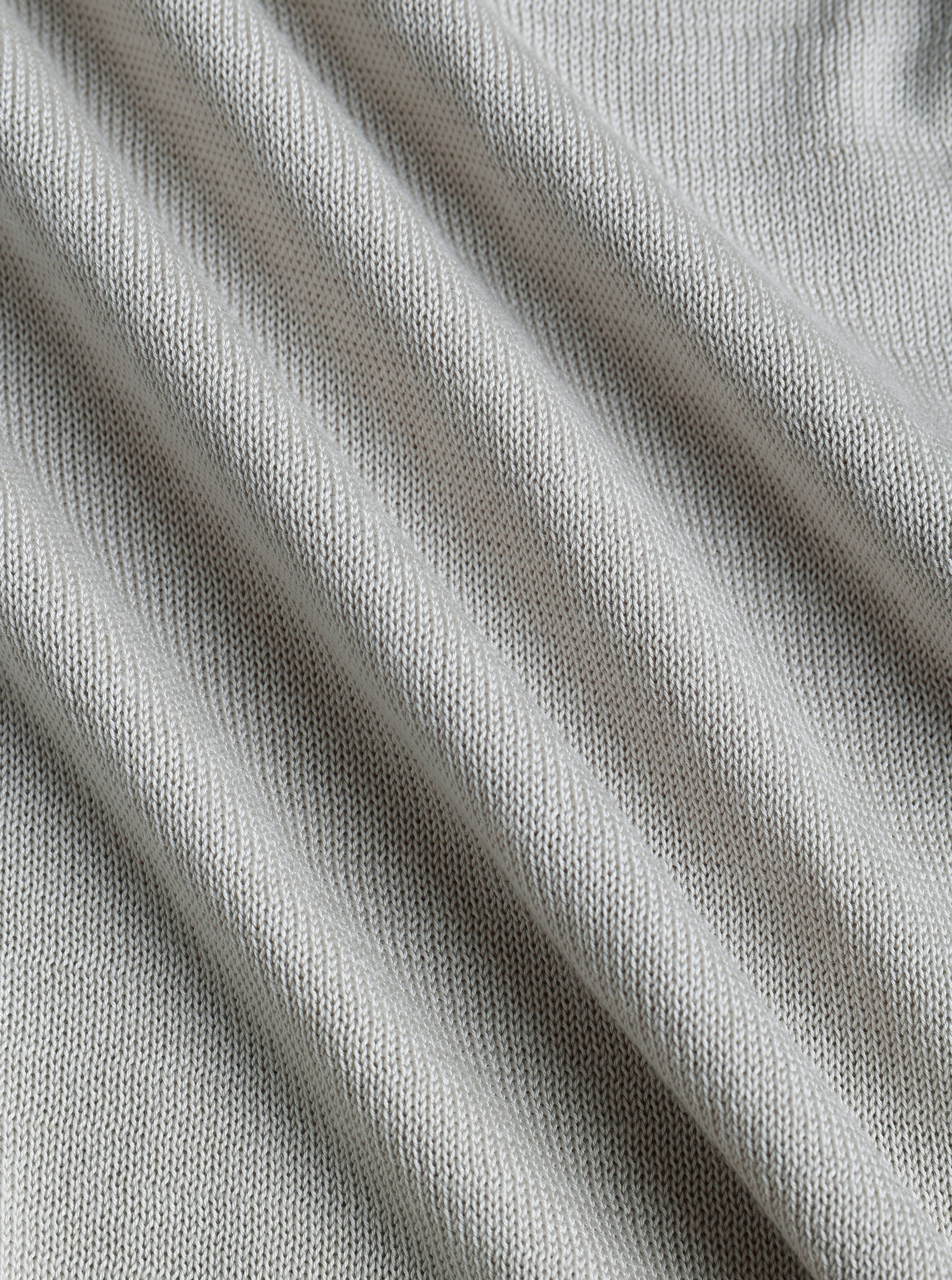 Pedro Button Through Short Sleeve Knitted Shirt - Cream - Image 8