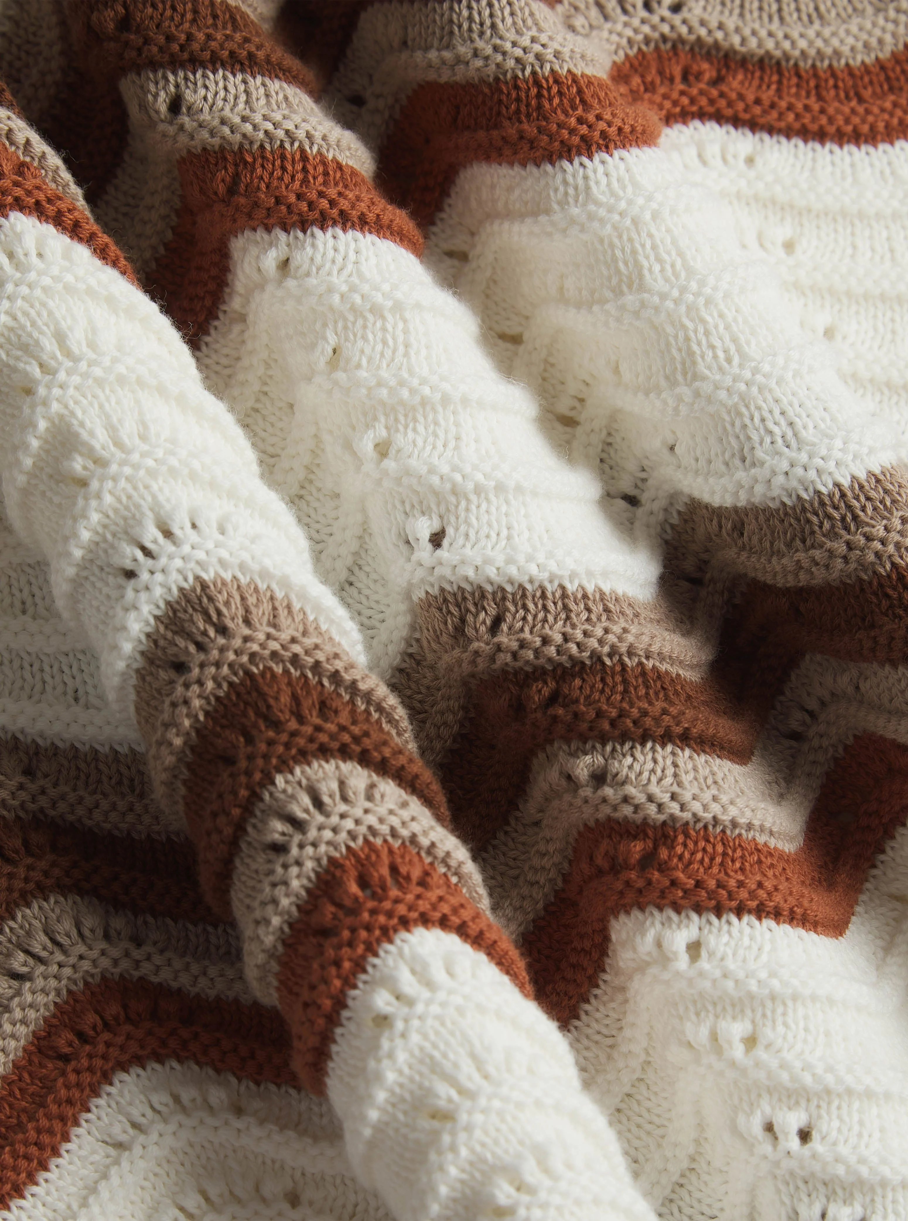 Primavera Crochet Knit Shirt - Ecru/Brown - Image 4