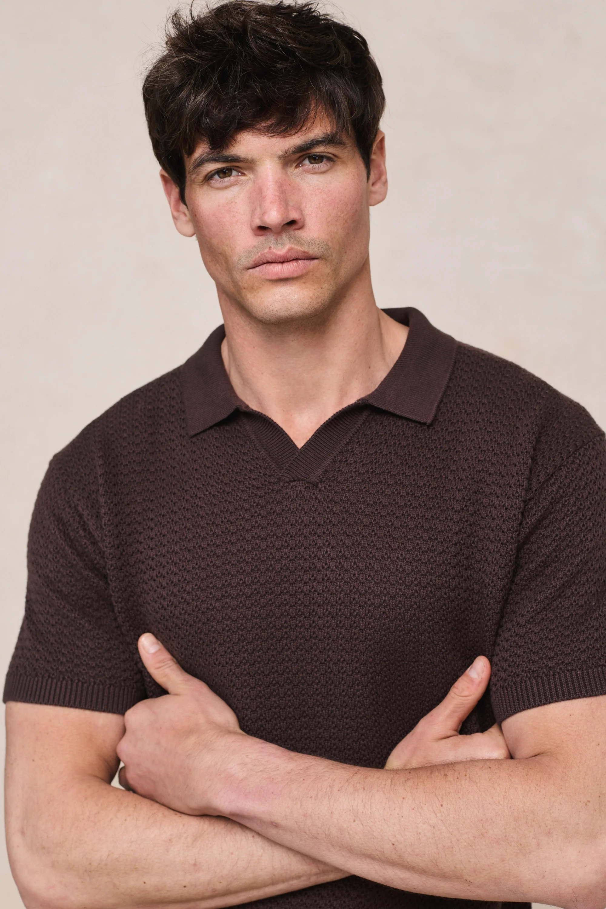 Rapha Cotton Knit Polo - Brown - Image 6
