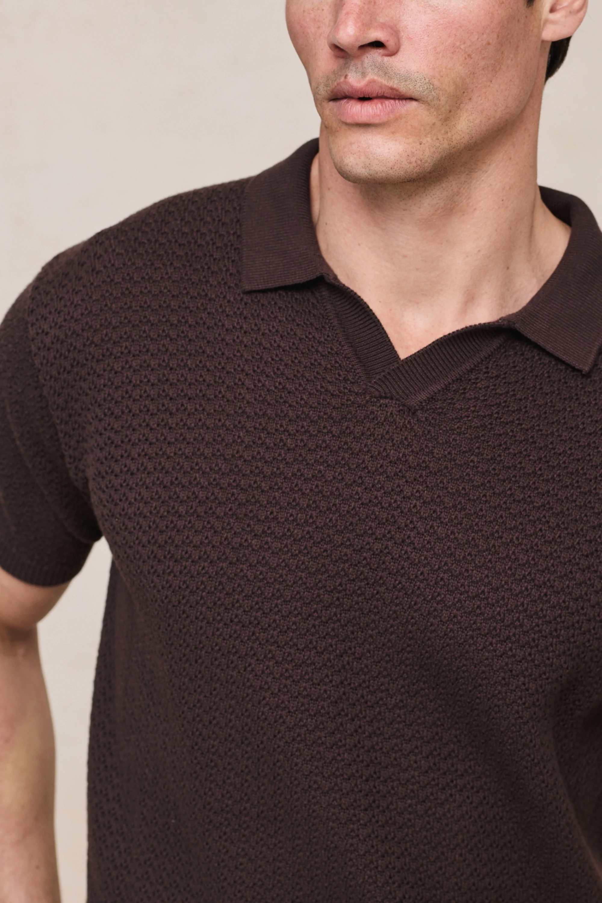 Rapha Cotton Knit Polo - Brown - Image 7