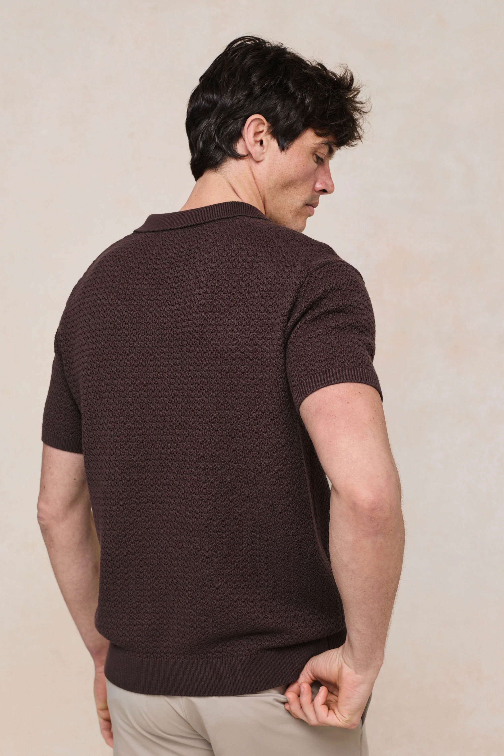 Rapha Cotton Knit Polo - Brown - Image 8