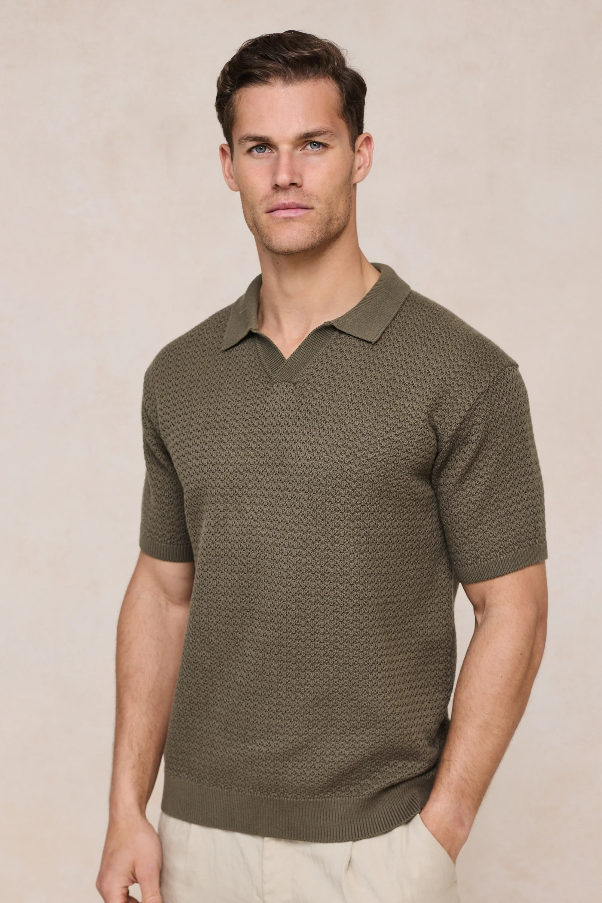 Rapha Cotton Knit Polo - Dark Olive - Image 5