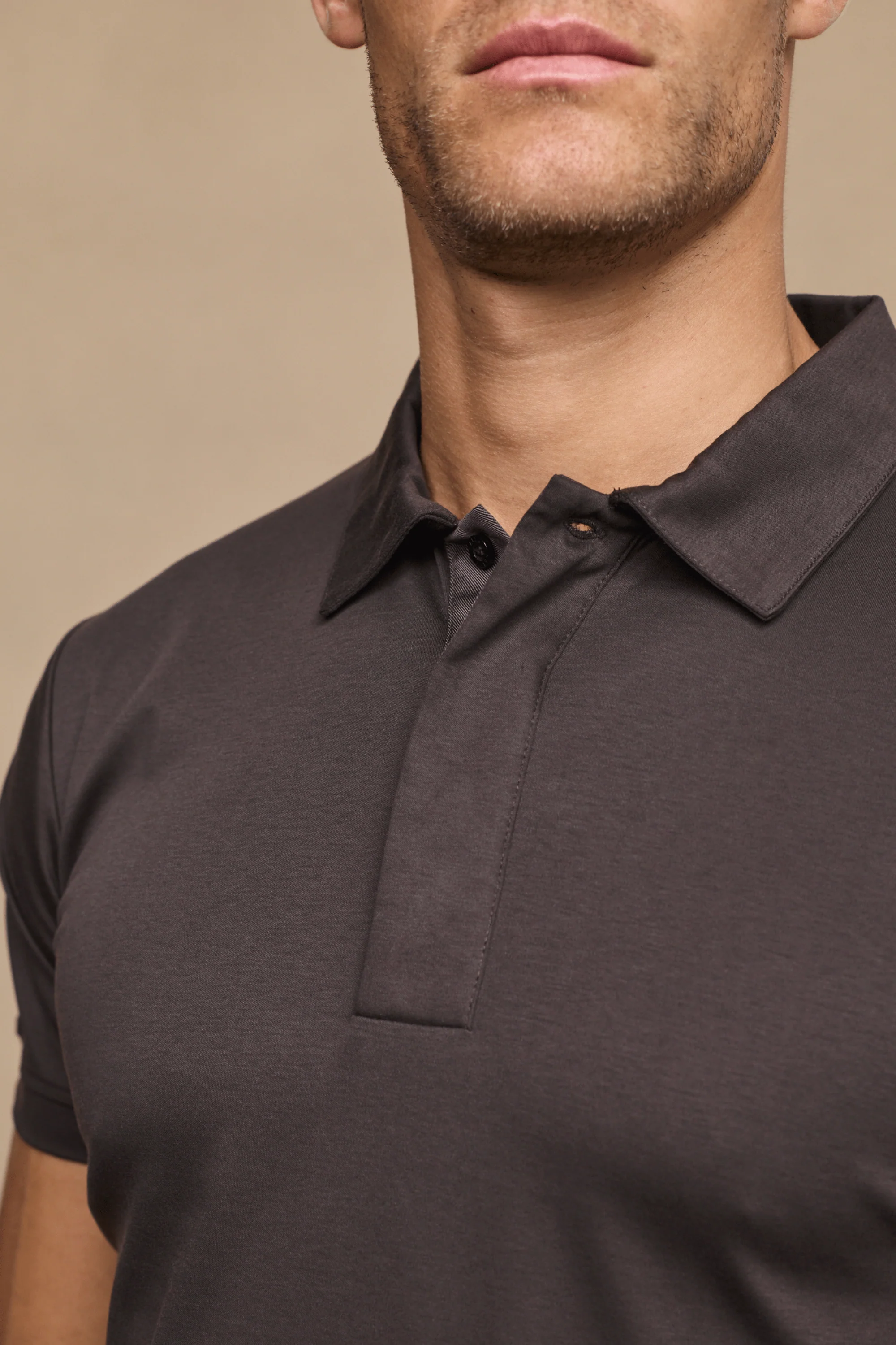 Santi Mercerised Polo Shirt - Brown - Image 6