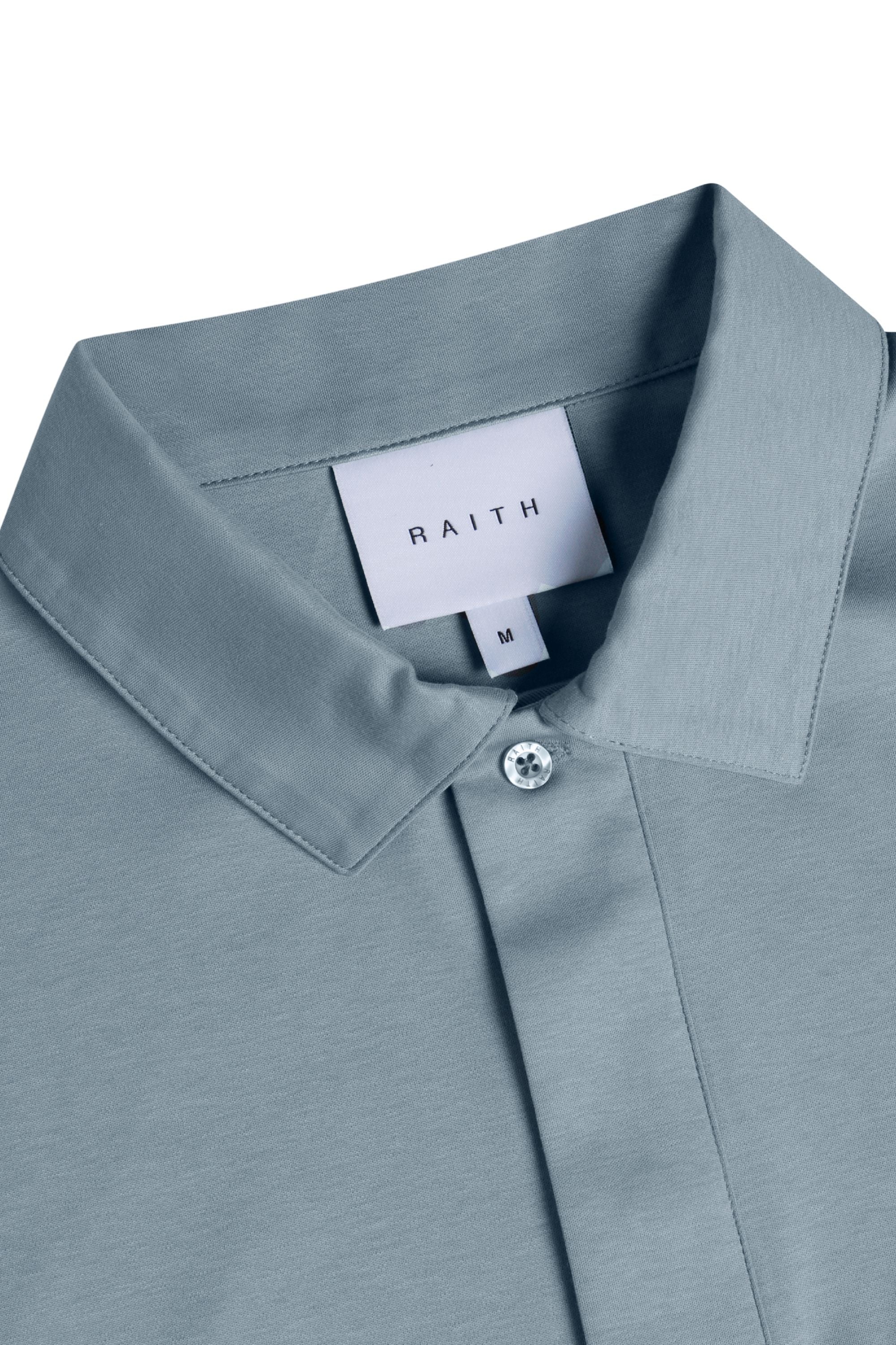 Santi Mercerised Polo Shirt - Light Pewter Blue - Image 8