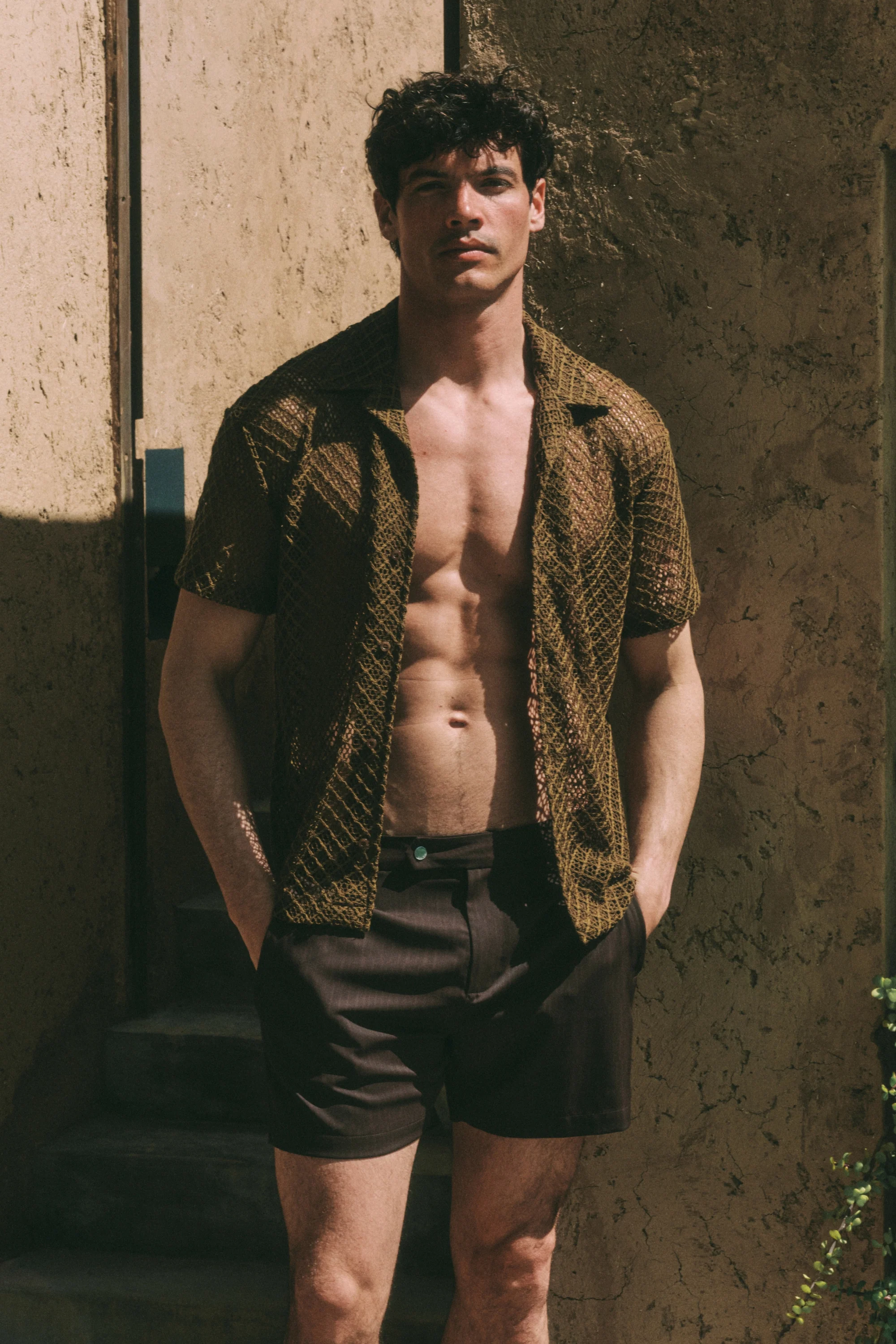Silas Tailored Swim Short With Adjusters - Brown/Light Brown - Image 4