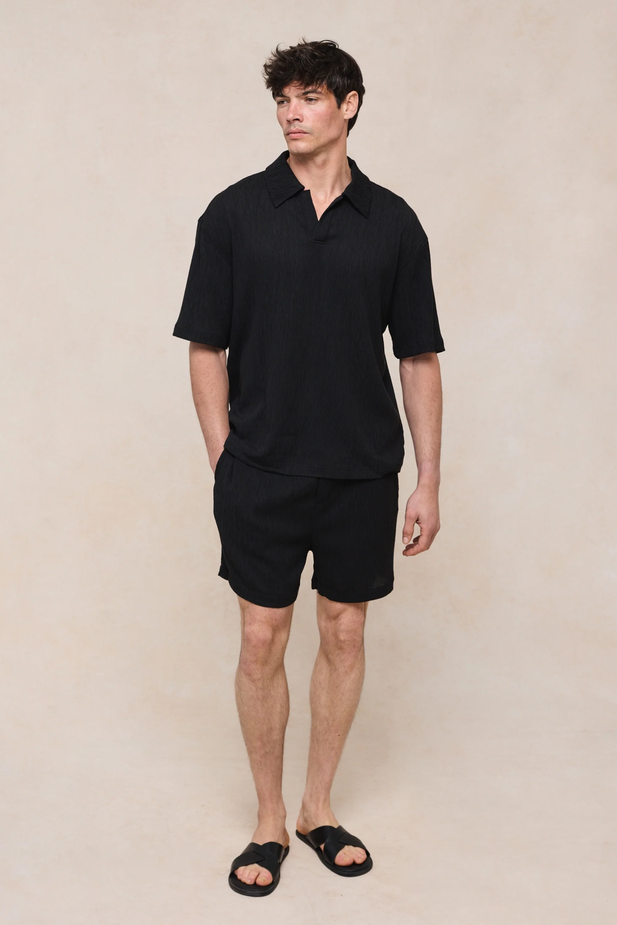 Silvano Crinkled Short - Black - Image 5