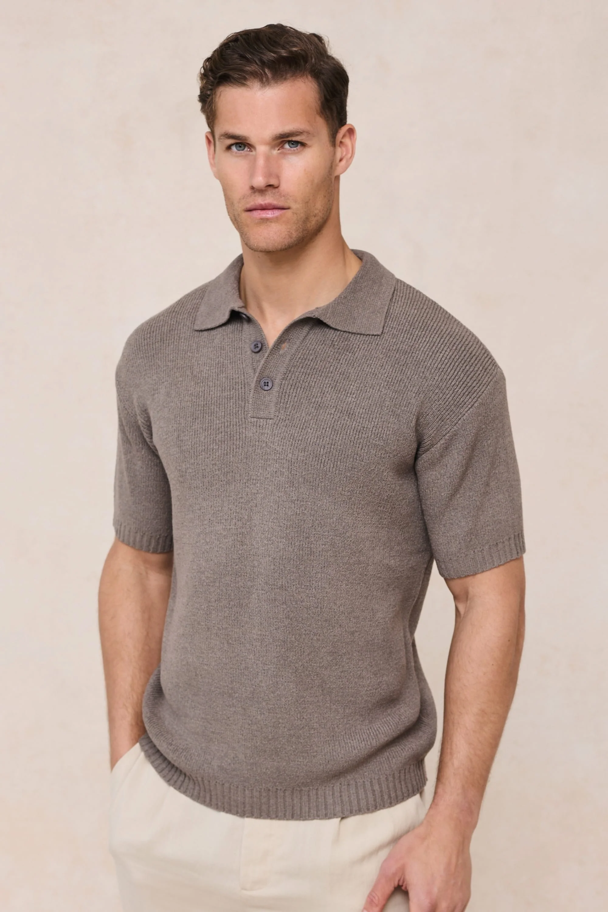 Sorelle Short Sleeve Rib Knit Polo - Dark Sage - Image 4