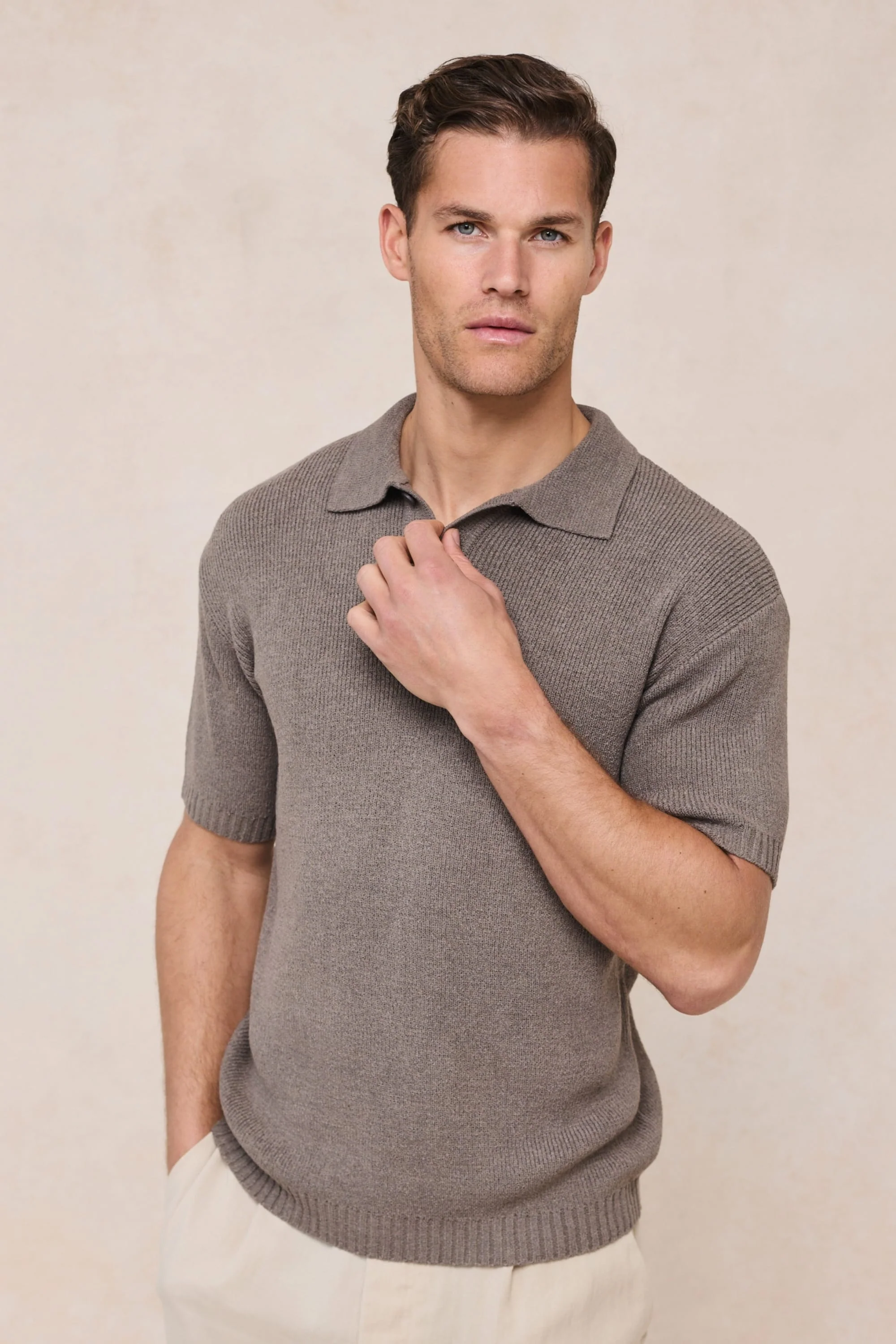 Sorelle Short Sleeve Rib Knit Polo - Dark Sage - Image 5