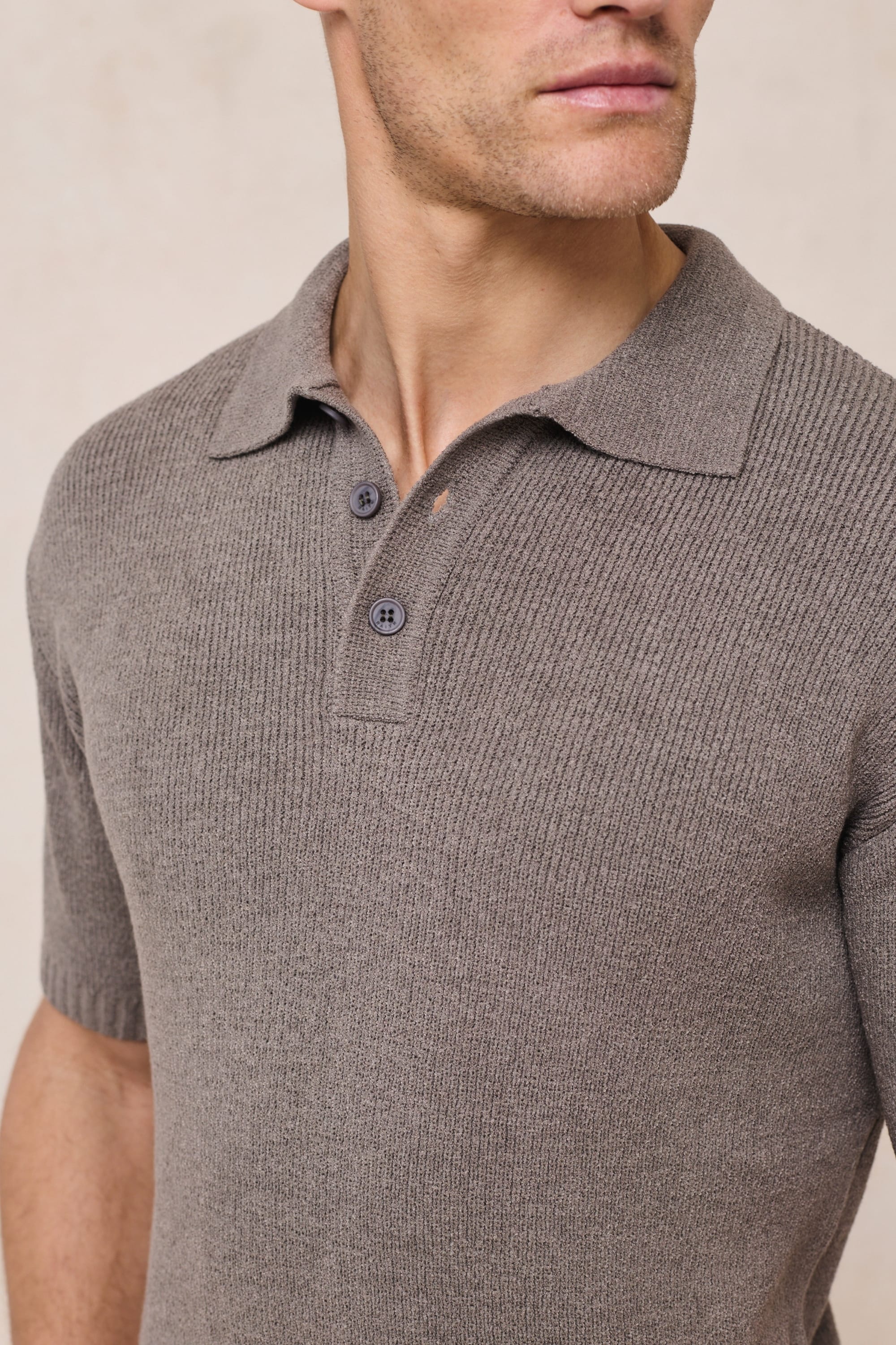 Sorelle Short Sleeve Rib Knit Polo - Dark Sage - Image 6
