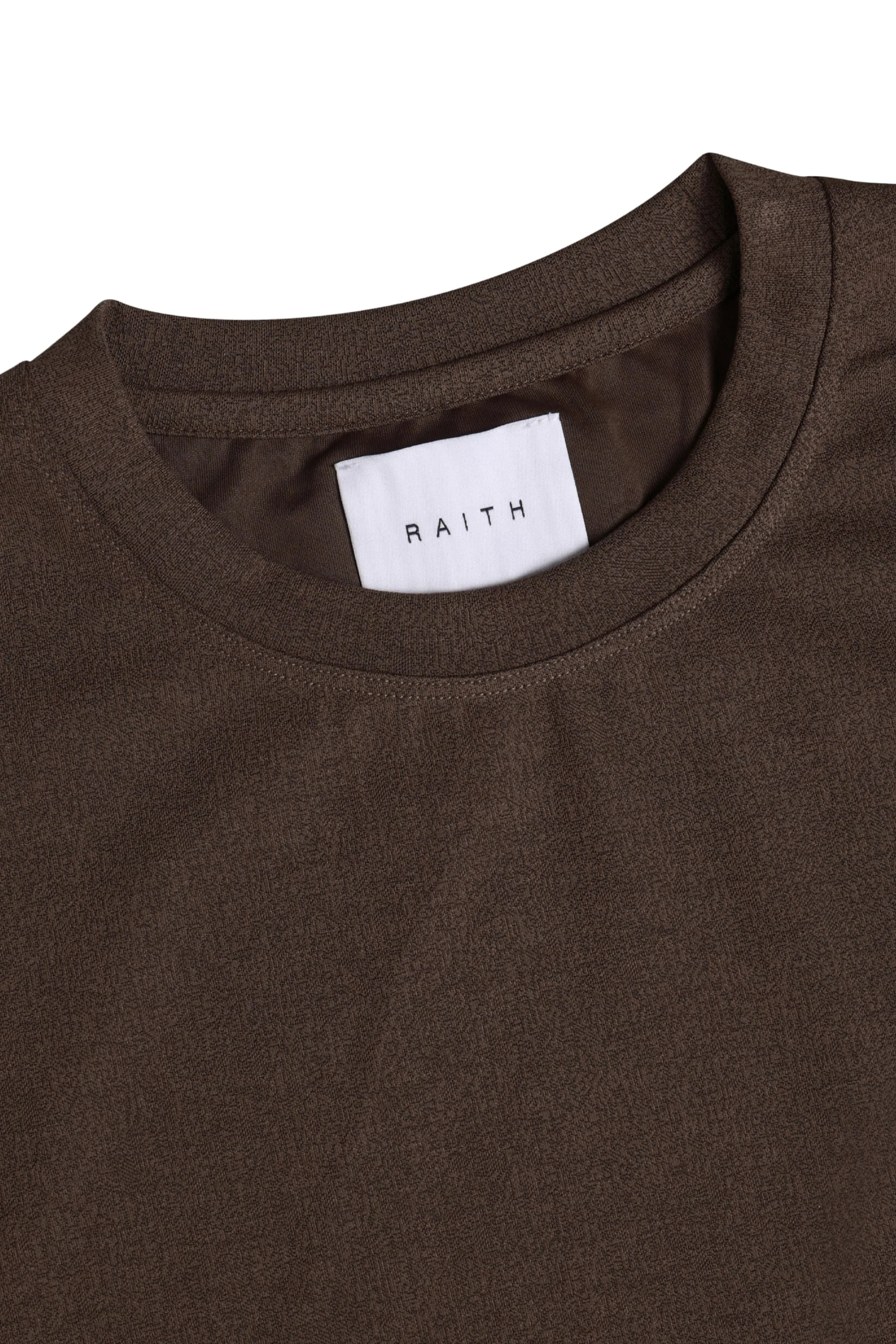 Tomas Crew Neck Textured T-Shirt - Dark Brown - Image 7