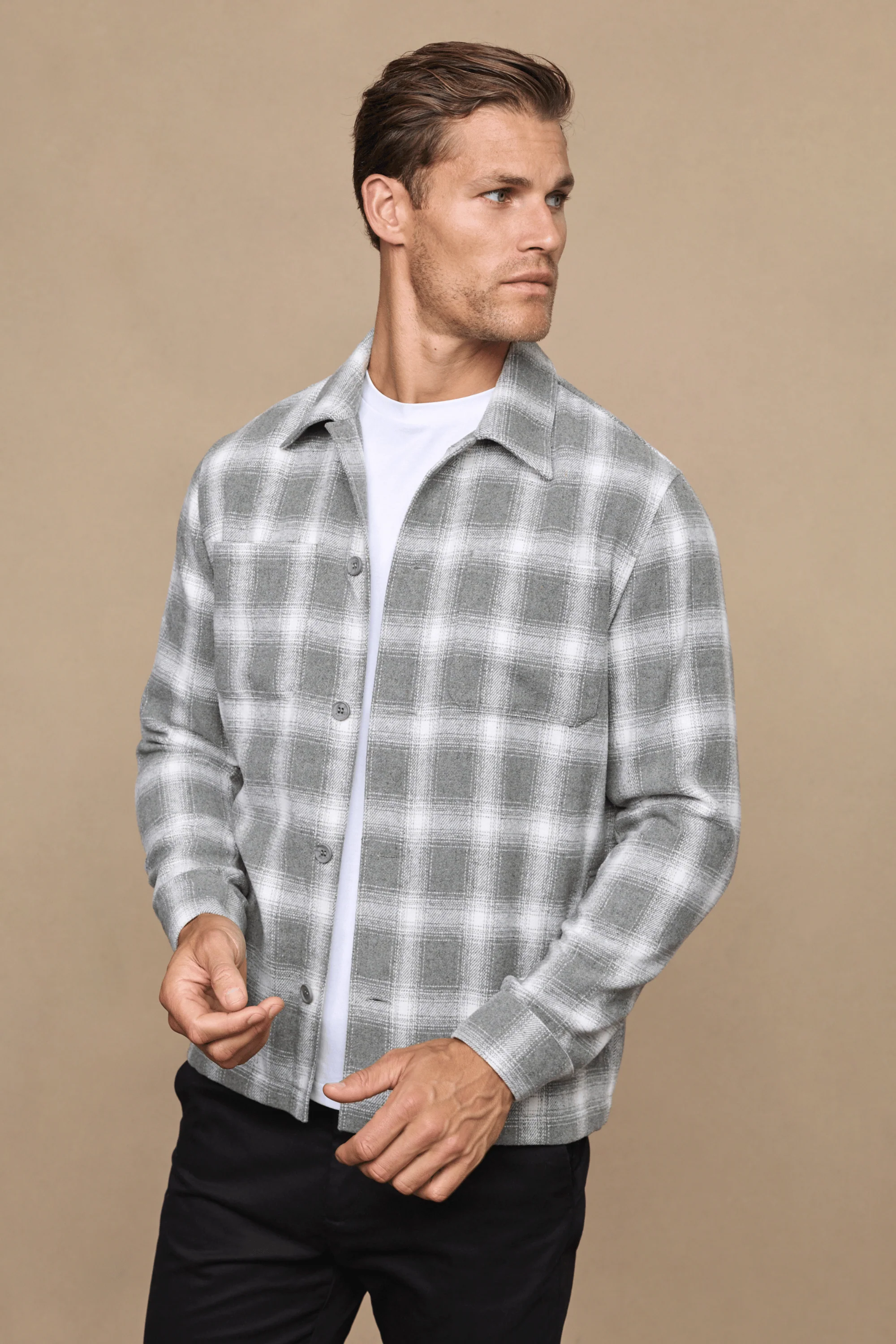 Vienna Checked Overshirt - Sage/Ivory - Image 4