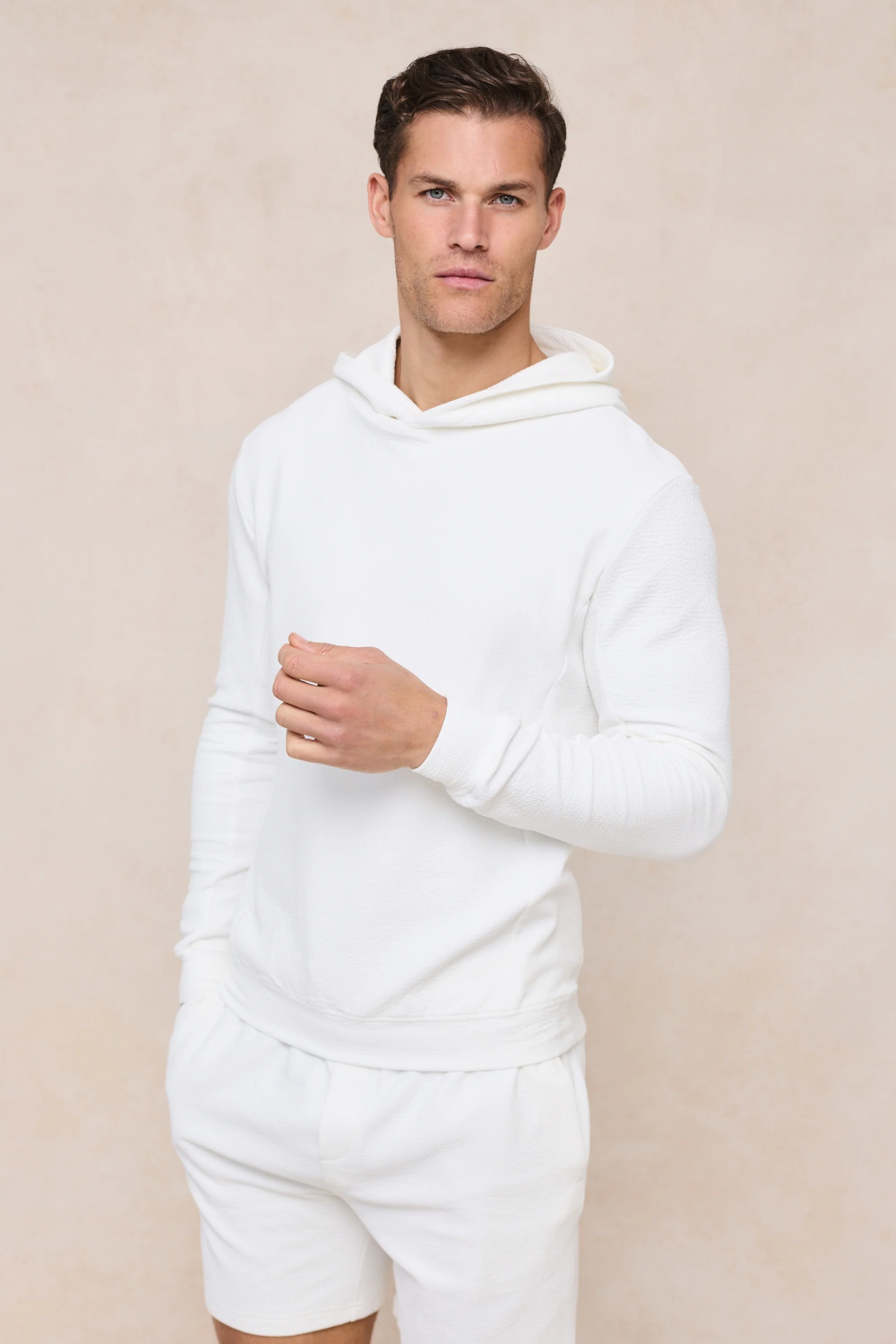 Zarco Crinkled Jersey Short - Ivory - Image 4